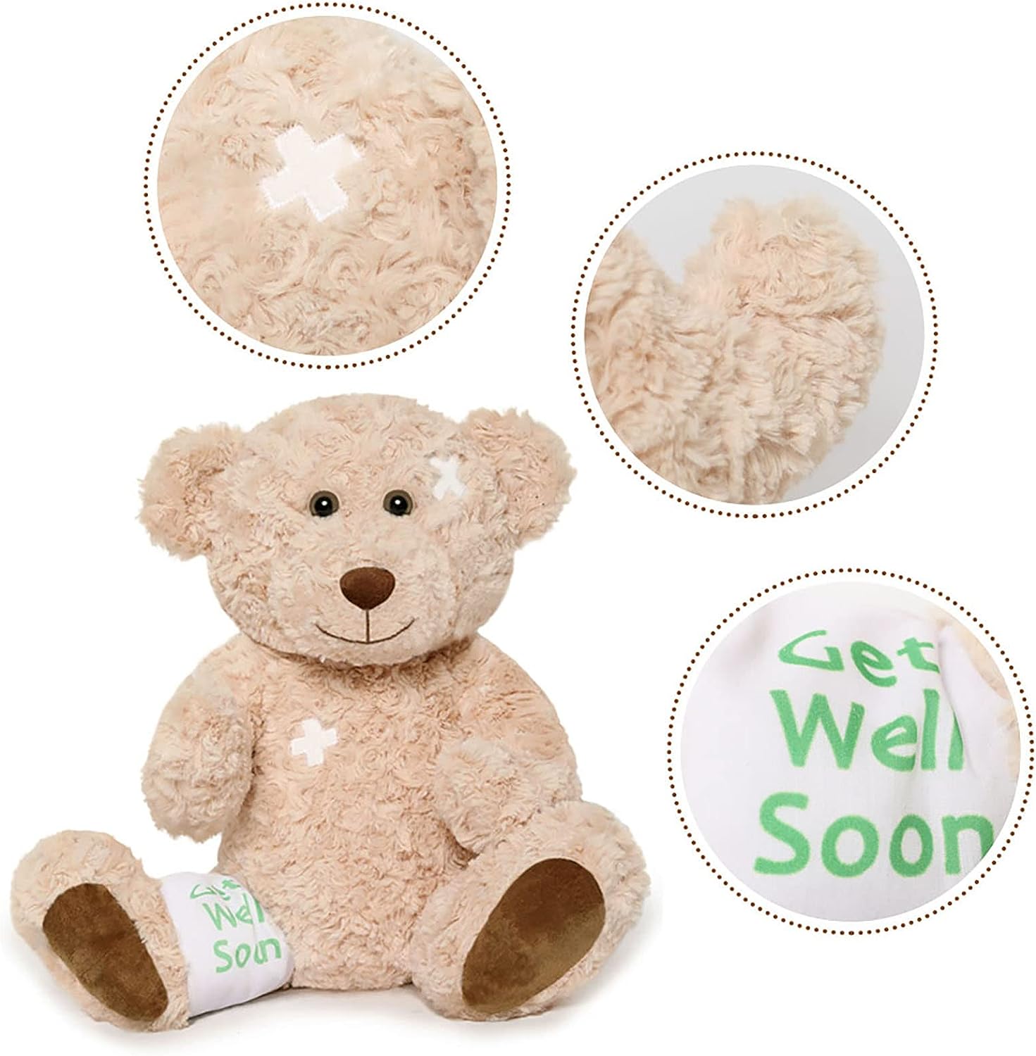 Ours en peluche Get Well Soon, marron, 13,8 pouces