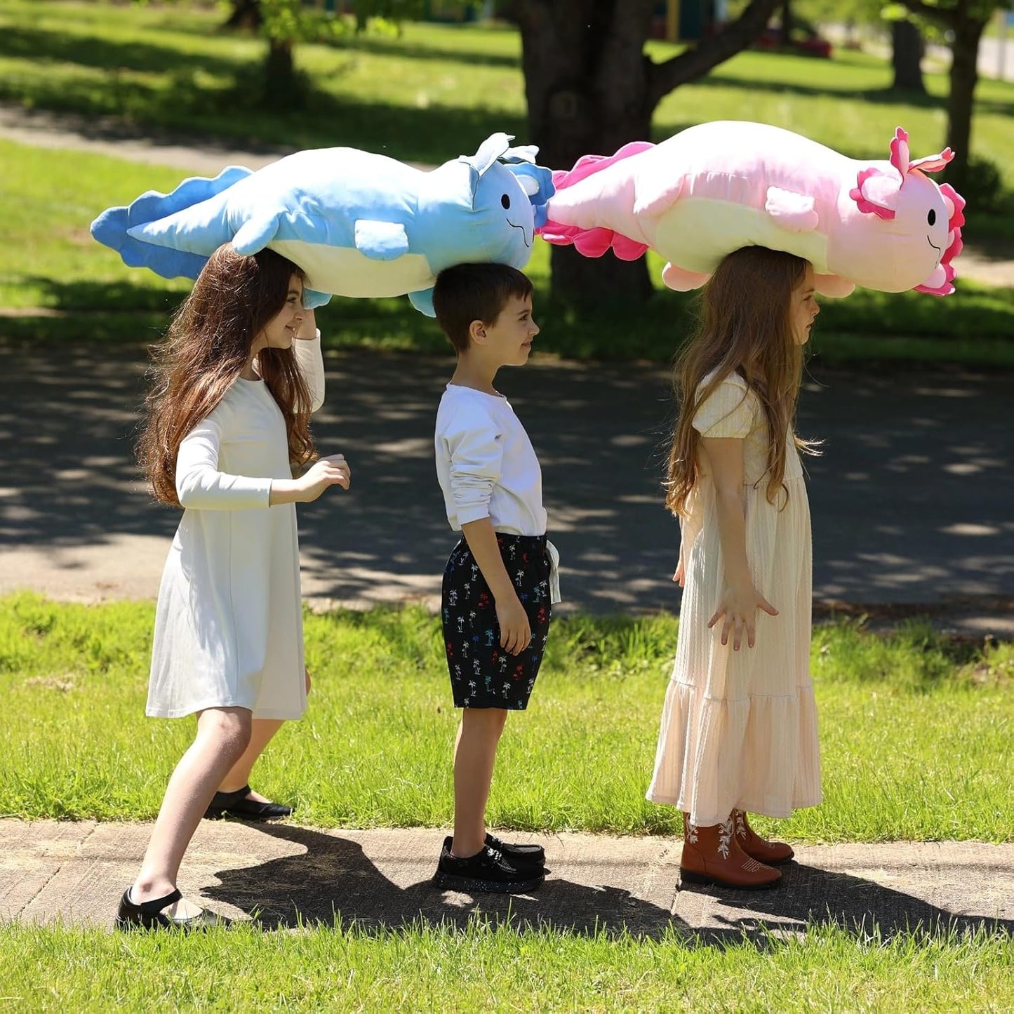 Big Axolotl Pink Plush Pillow - Salamander Cartoon Cushion Pillow - 39 Inches Squishy Throw Pillow - Axolotl Stuffed Animals Plush Toys - Christmas Gift for Kids Teens Adults