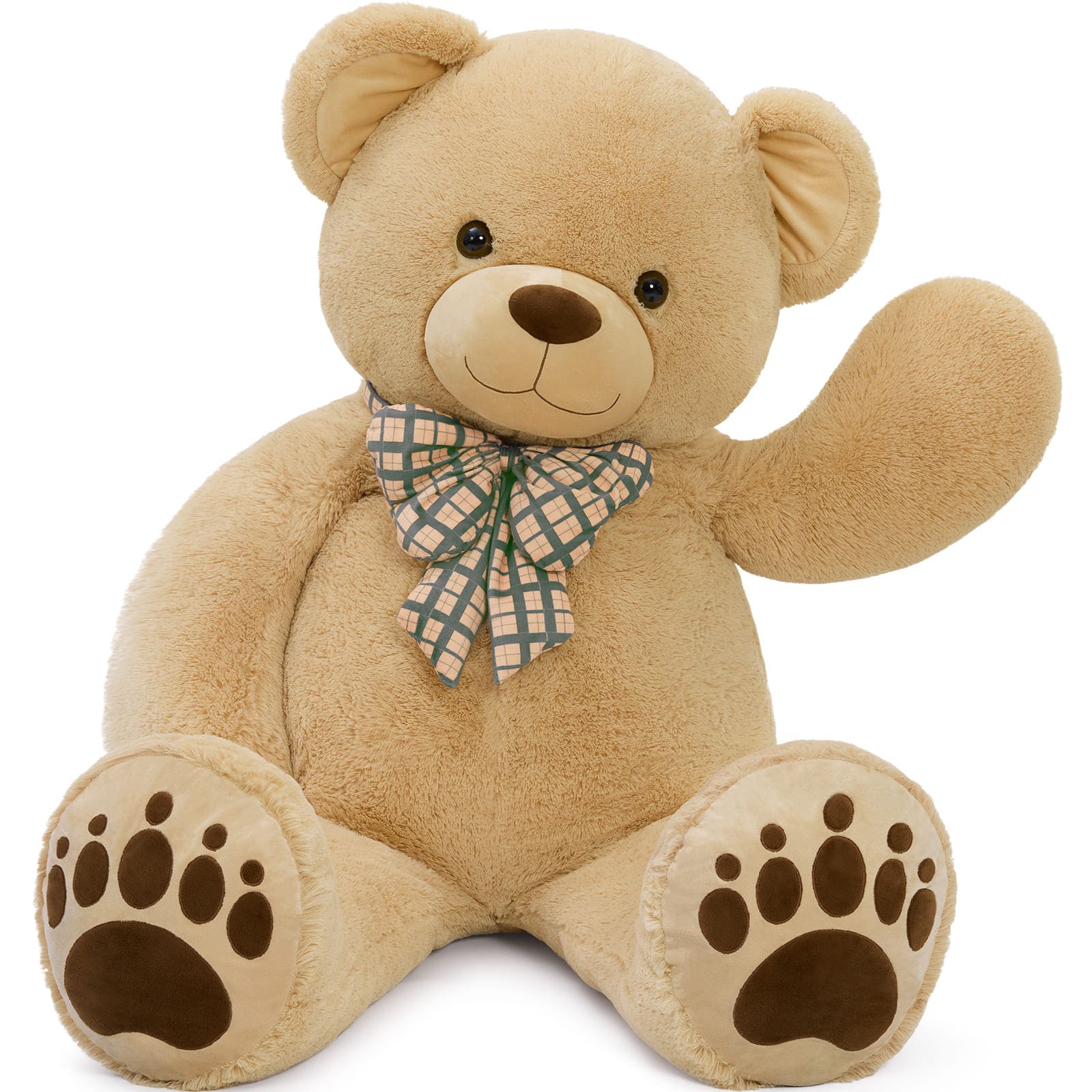 Giant Teddy Bear Stuffed Animals, Brown/Pink/Beige, 5 Feet