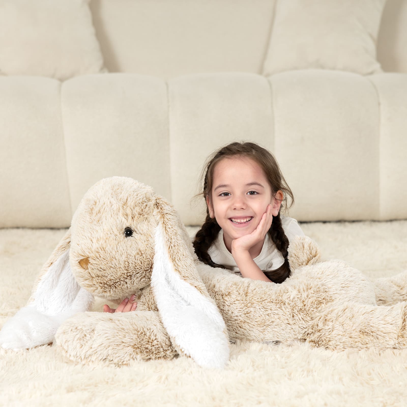 Bunny Plush Toy Rabbit Stuffed Animals, Grey, 31.5 Inches