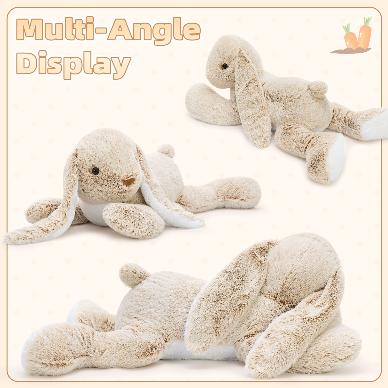 Bunny Plush Toy Rabbit Stuffed Animals, Grey, 31.5 Inches