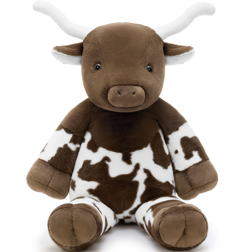 Giant Longhorn Bull Stuffed Animals Highland Cow Plush Toy, 39 Inches