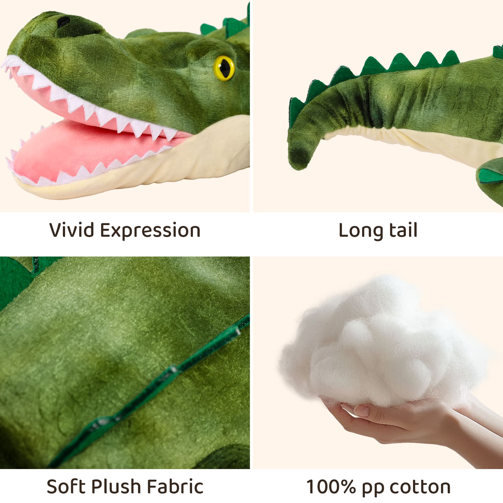 Mom Crocodile with 3 Baby Crocodile Plushies, 23.6 Inches