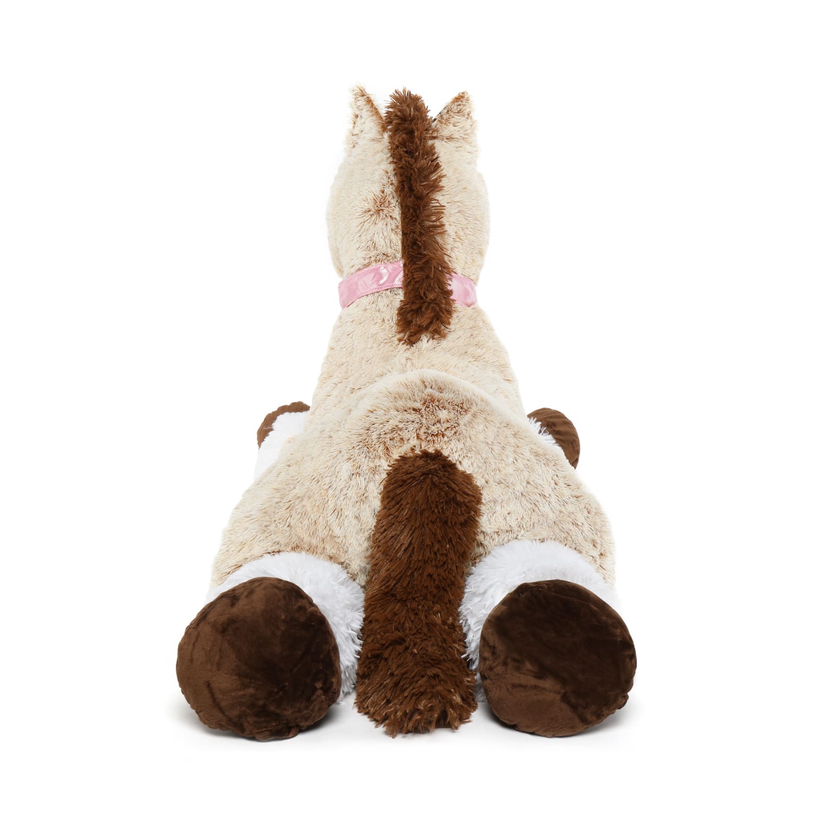 Jouet en peluche cheval géant, gris/marron, 35/47 pouces