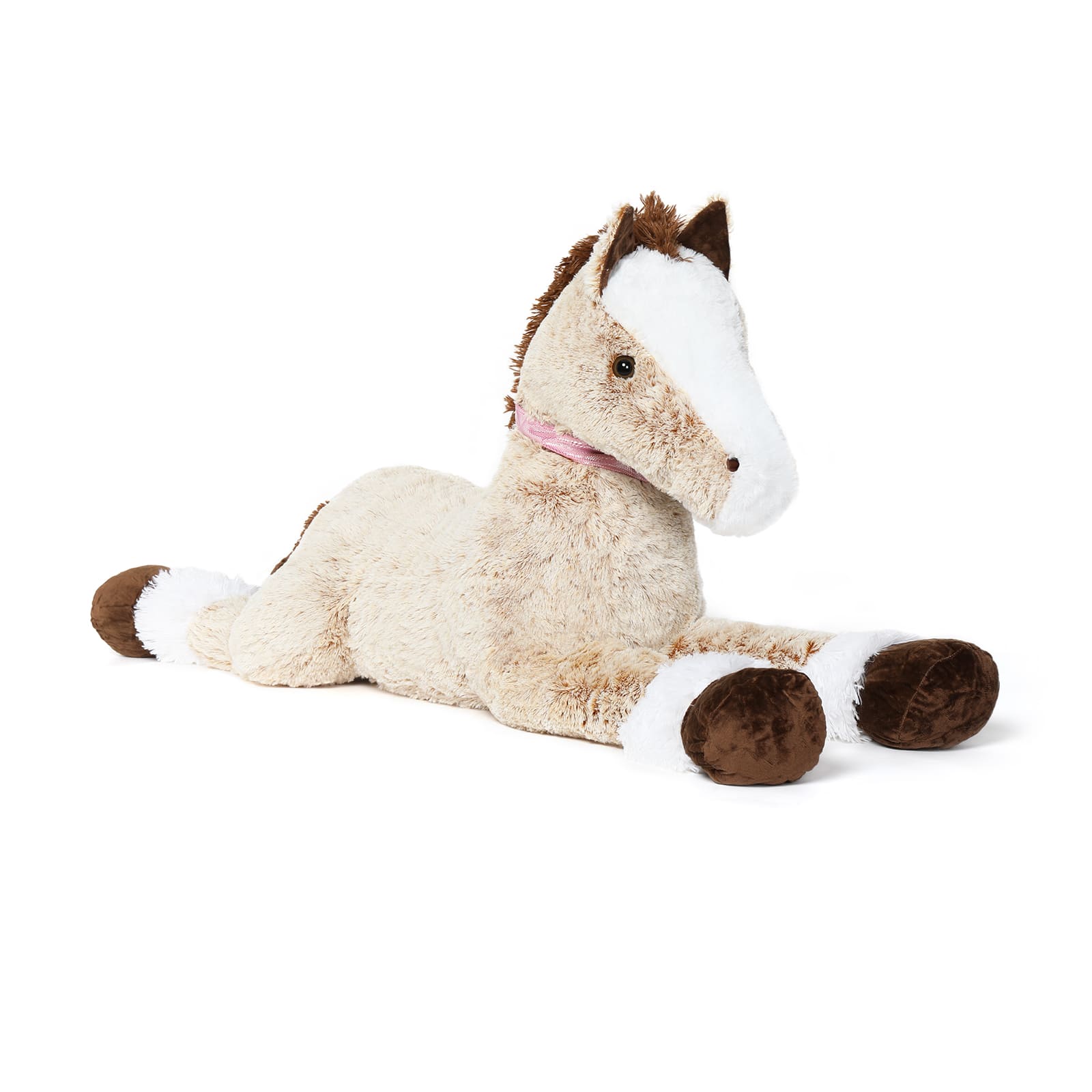 Jouet en peluche cheval géant, gris/marron, 35/47 pouces