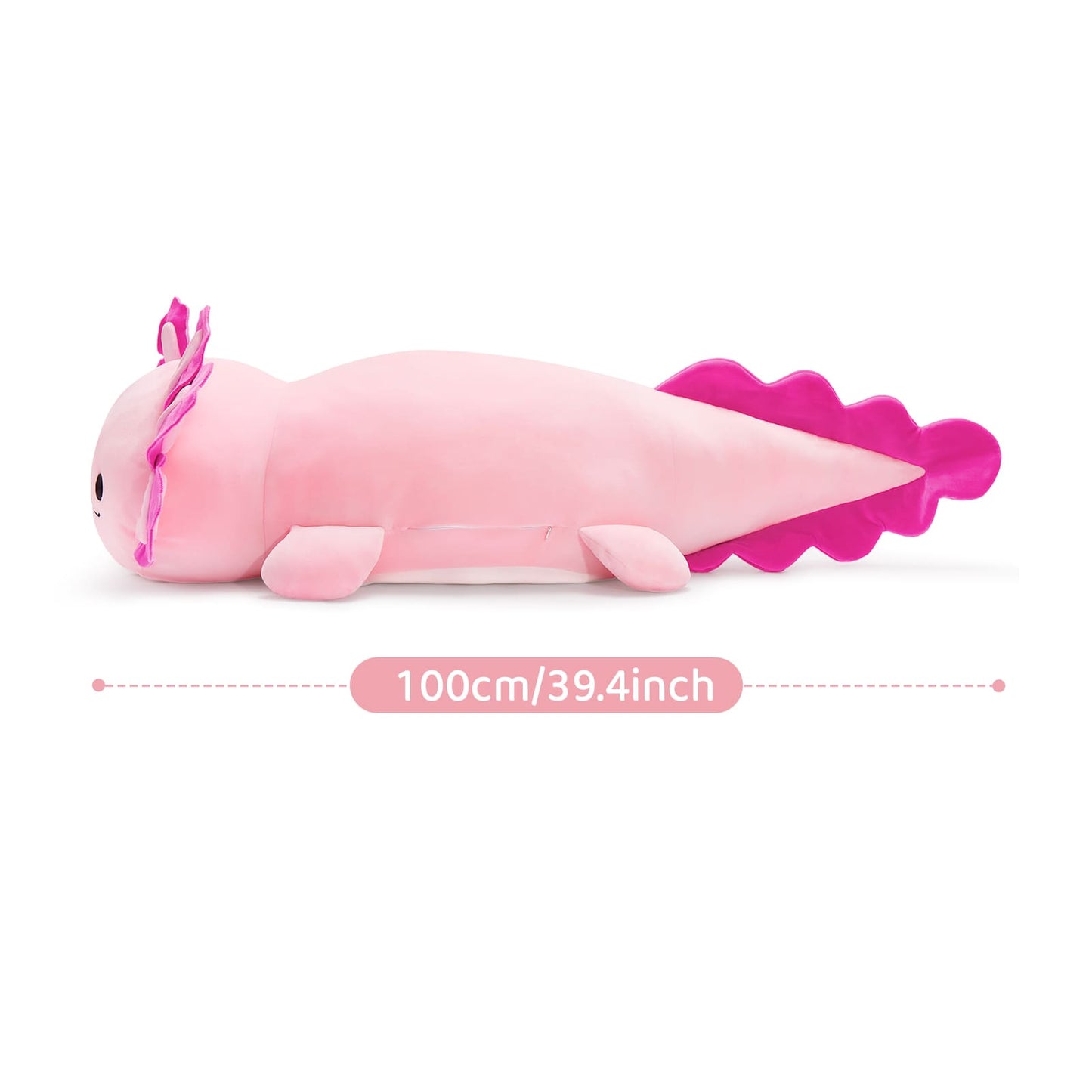 Giant Axolotl Plush Pillow Salamander Stuffed Animals, Pink/Blue, 39 Inches
