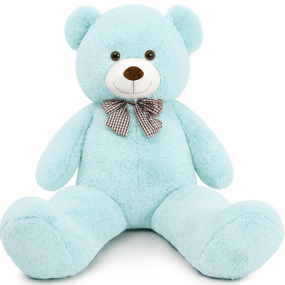 Ours en peluche géant, 47 pouces, bleu ciel