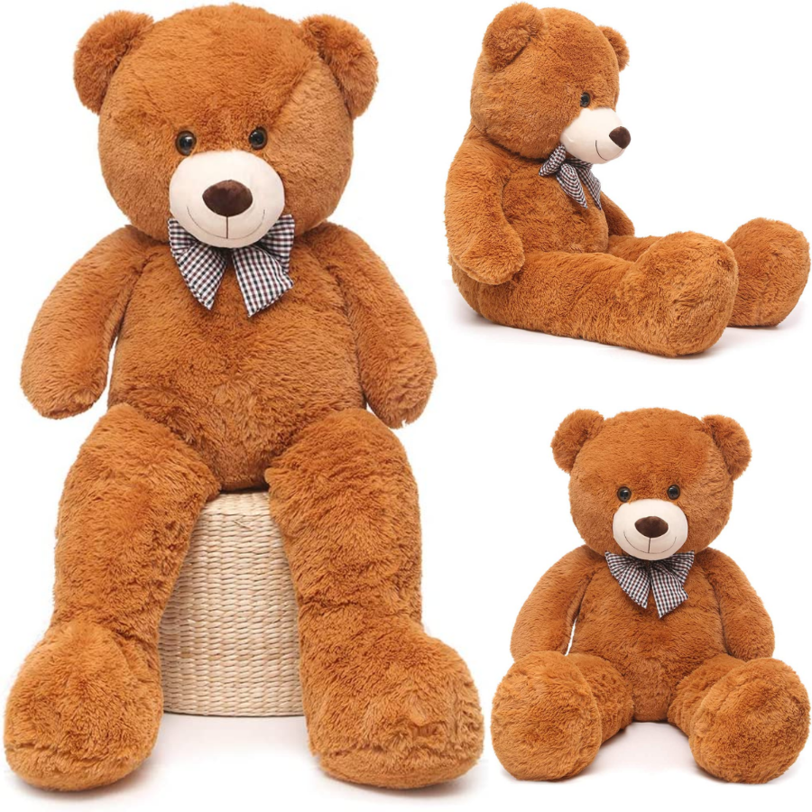 Giant Teddy Bear Plush Toy, Dark Brown, 47/55/59 Inches