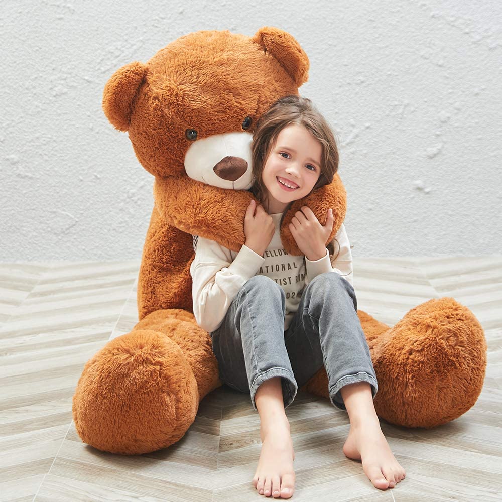 Huge Brown Teddy Bear Plush Toys - Dark Brown Teddy Bear Stuffed Animals - Massive Valentine's Day Teddy Bears&Gifts - Soft Cuddly Smiling Face Big Teddy Bear Plush Gift for Girlfriend/Boyfriend - Teddy Bear Plush Dolls for Birthday/Baby Shower/Christmas