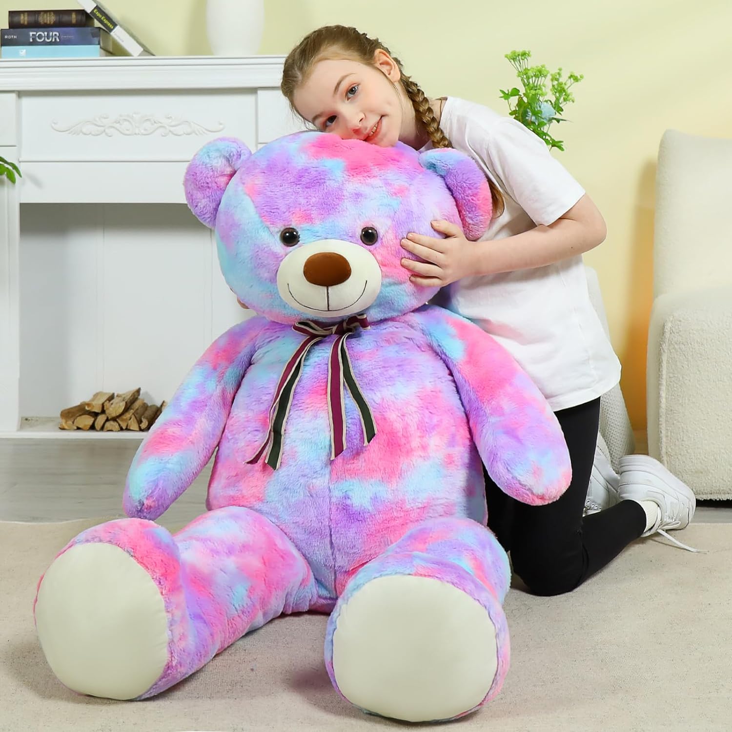 Giant Teddy Bear Plush Toy, Multicolor, 52 Inches