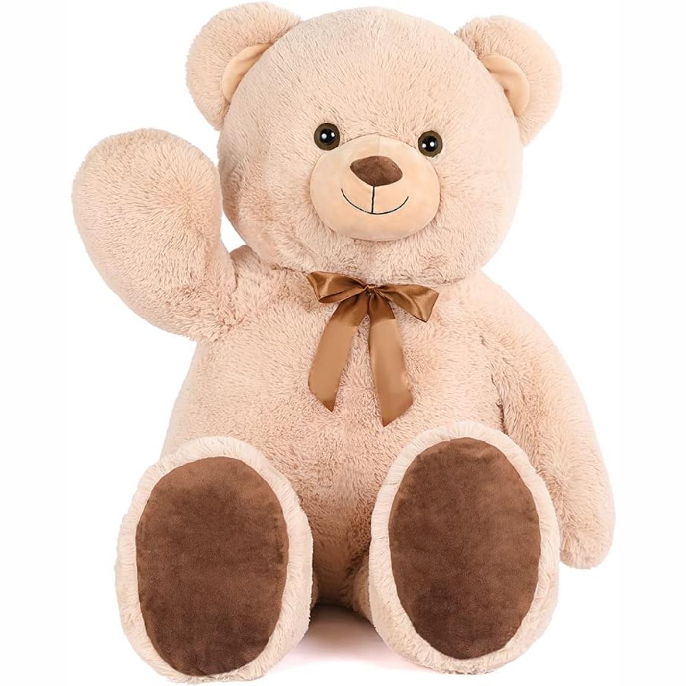 MorisMos Stuffed Animals - Giant Light Brown Teddy Bear Plush Toys - 41 Inches Teddy Bear Plush Dolls - Valentine's Day Teddy Bears&Gifts for Boyfriend/Girlfriend - ' We Can Bearly Wait' Teddy Bear Theme Baby Shower Decor Ideas - Gender Reveal Party Teddy Bear Decorations -Birthday/Christmas/Graduation Gift for friends - Romantic Anniversary Gift for Wife/Husband