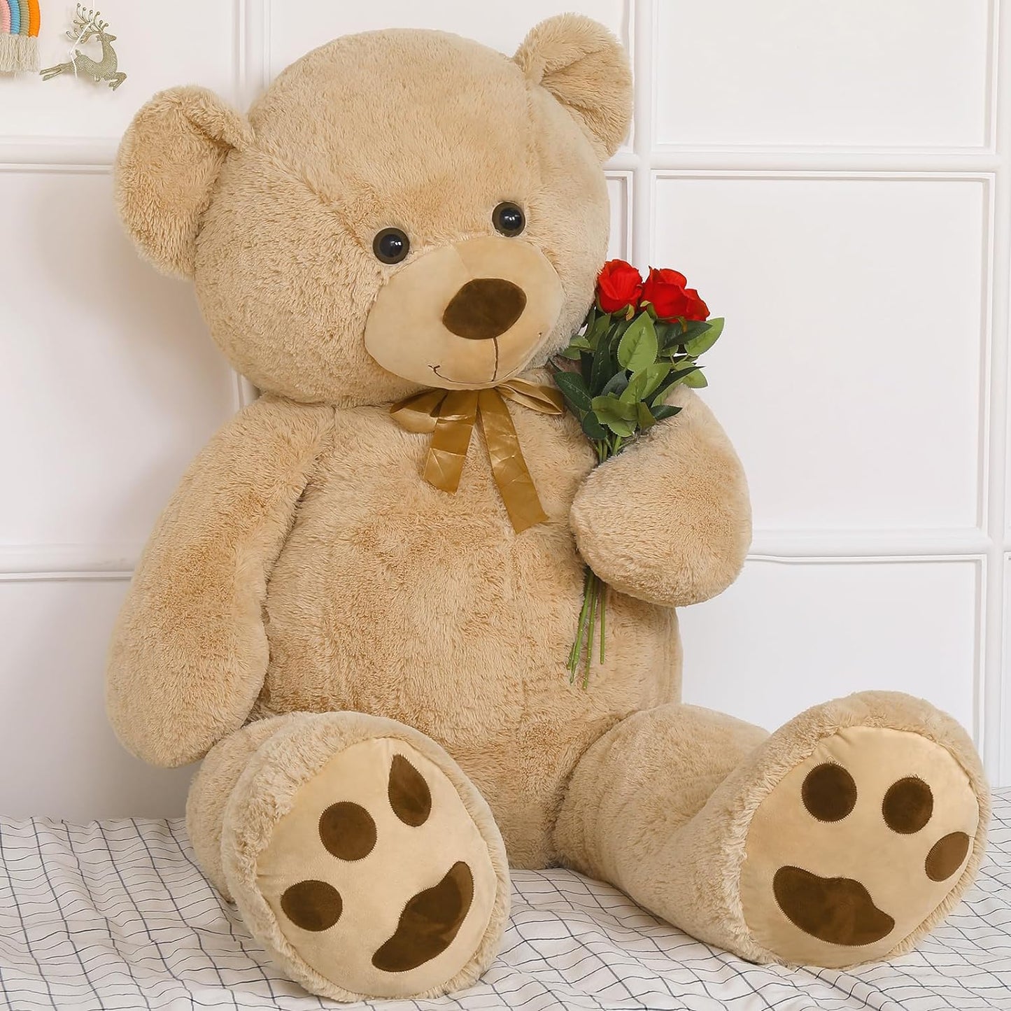 Dark Brown Teddy Bear Stuffed Animals, 5 FT Stuffed Bear Plush, Cute Stuffed Animals, Giant Teddy Bears for Kids Baby Toddlers Girlfriend, Gifts for Valentine's Day/Birthday/Christmas, MorisMos Stuffed Animals