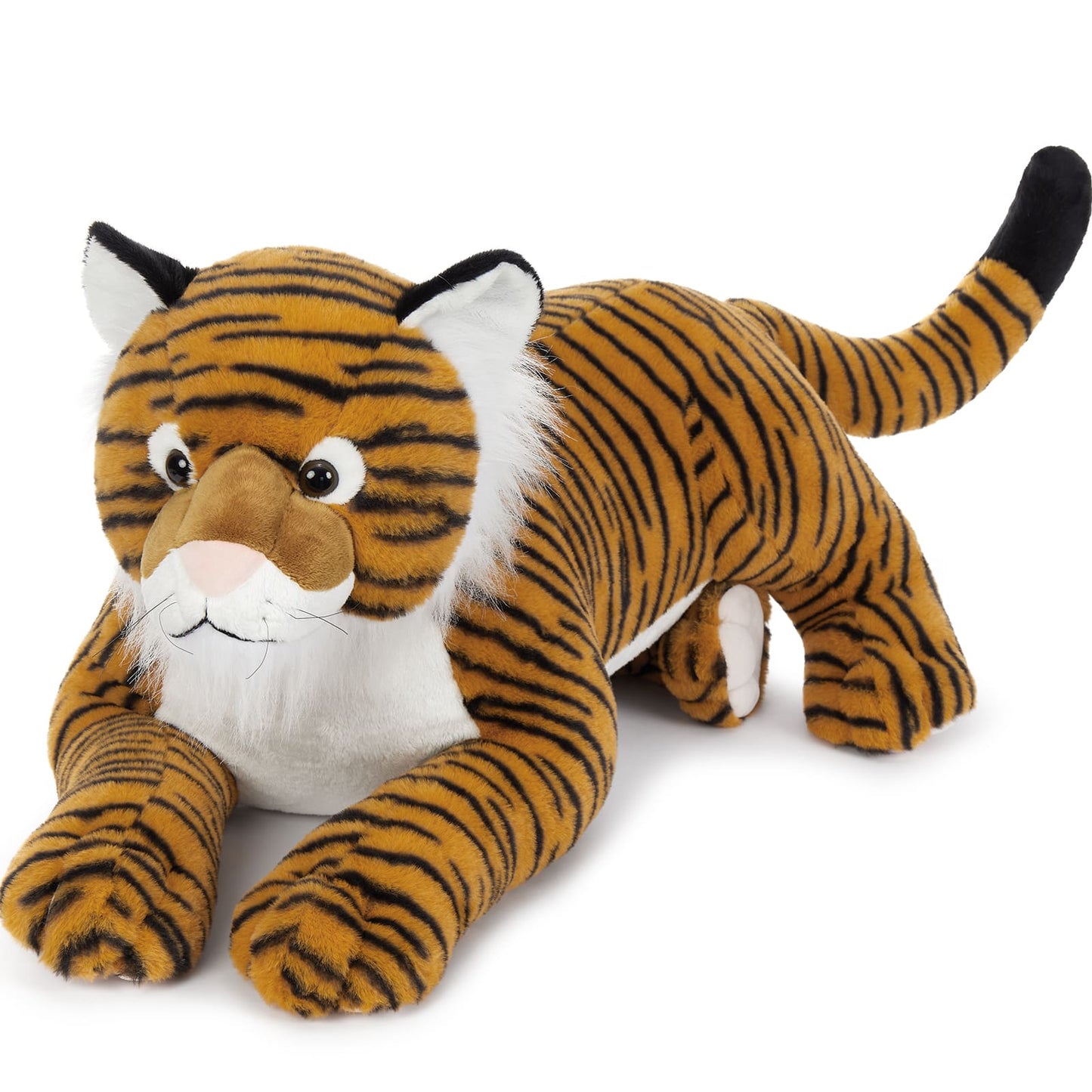 Jumbo Simulation Tiger Plush Toys - 43.3 Inches ( 110 CM ) Jungle Safari Stuffed Animals - Kawaii Present for All Ages - Giant Stuffed Animals