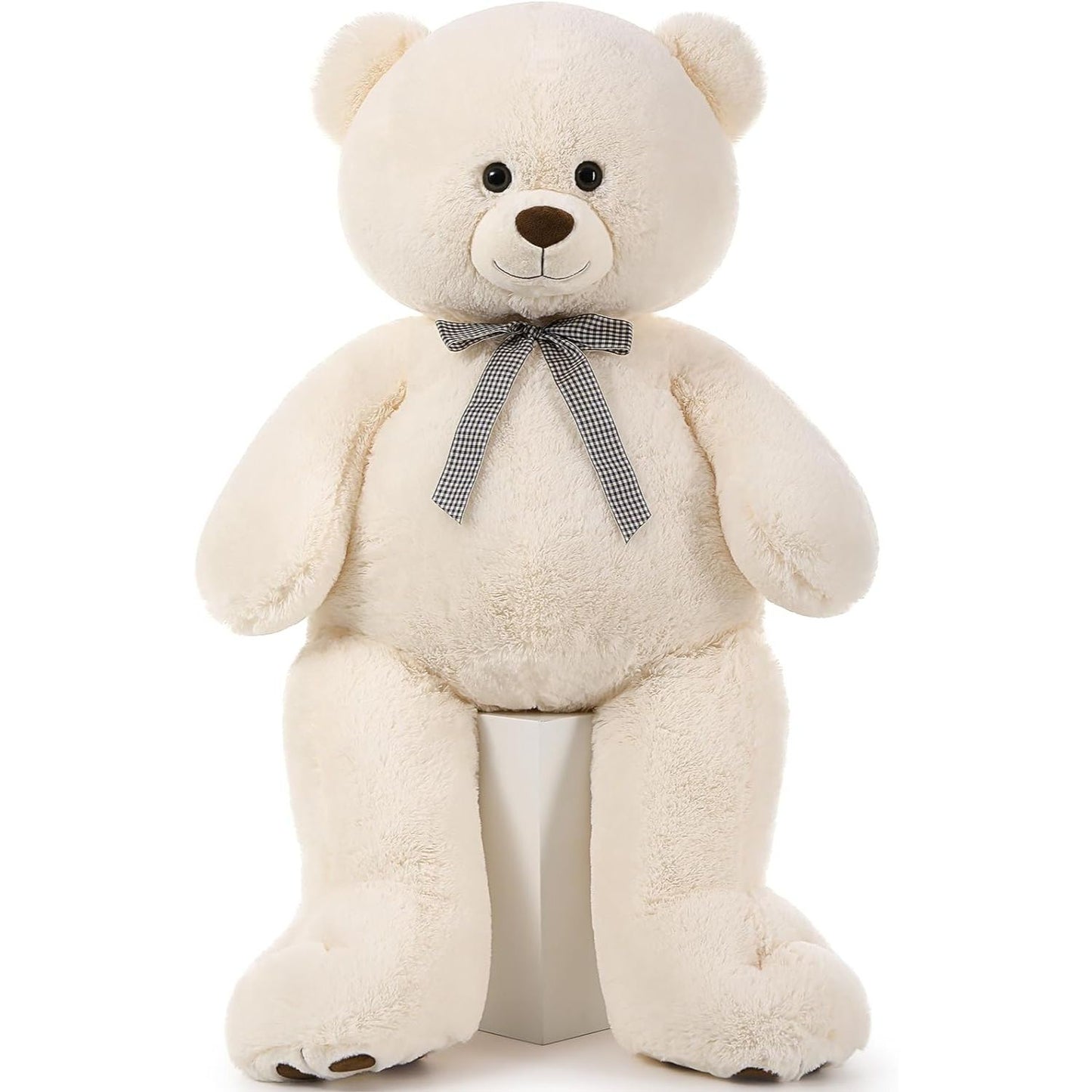 Giant Teddy Bear Plush Toy, White, 43/55 Inches - MorisMos Stuffed Animals - Valentine's Day Gift for Girlfriend/Boyfriend - Fluffly Cuddly Plushy Fluffy Toy - Cute Teddy Bear Plush Pillows for Kids - Christmas/Birthday Gift for Children/Teens/Adults - Romantic Anniversary Gift for Wife/Husband - Birthday Gift for Friends - Teddy Bear Theme Baby Shower
