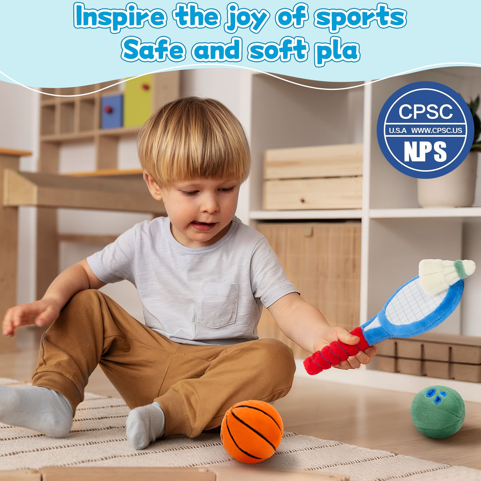 7 Pcs Sports Plush Toy Set, 13.7 Inches