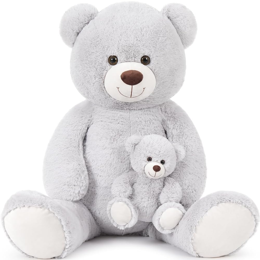 Jouet en peluche géant maman ours et bébé, 39 pouces