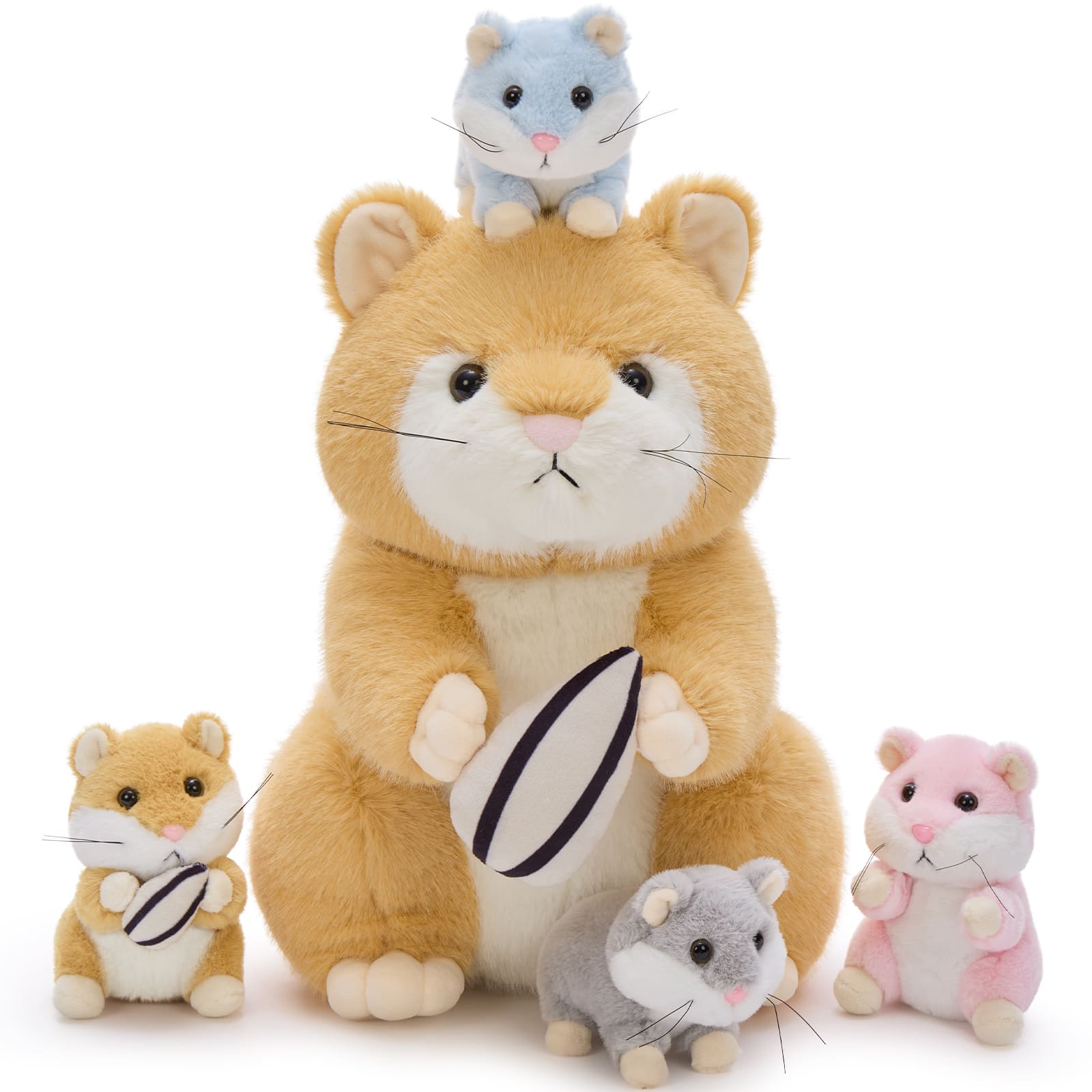 5 Pack Hamster Stuffed Animals with Babies, 12.6 Inches