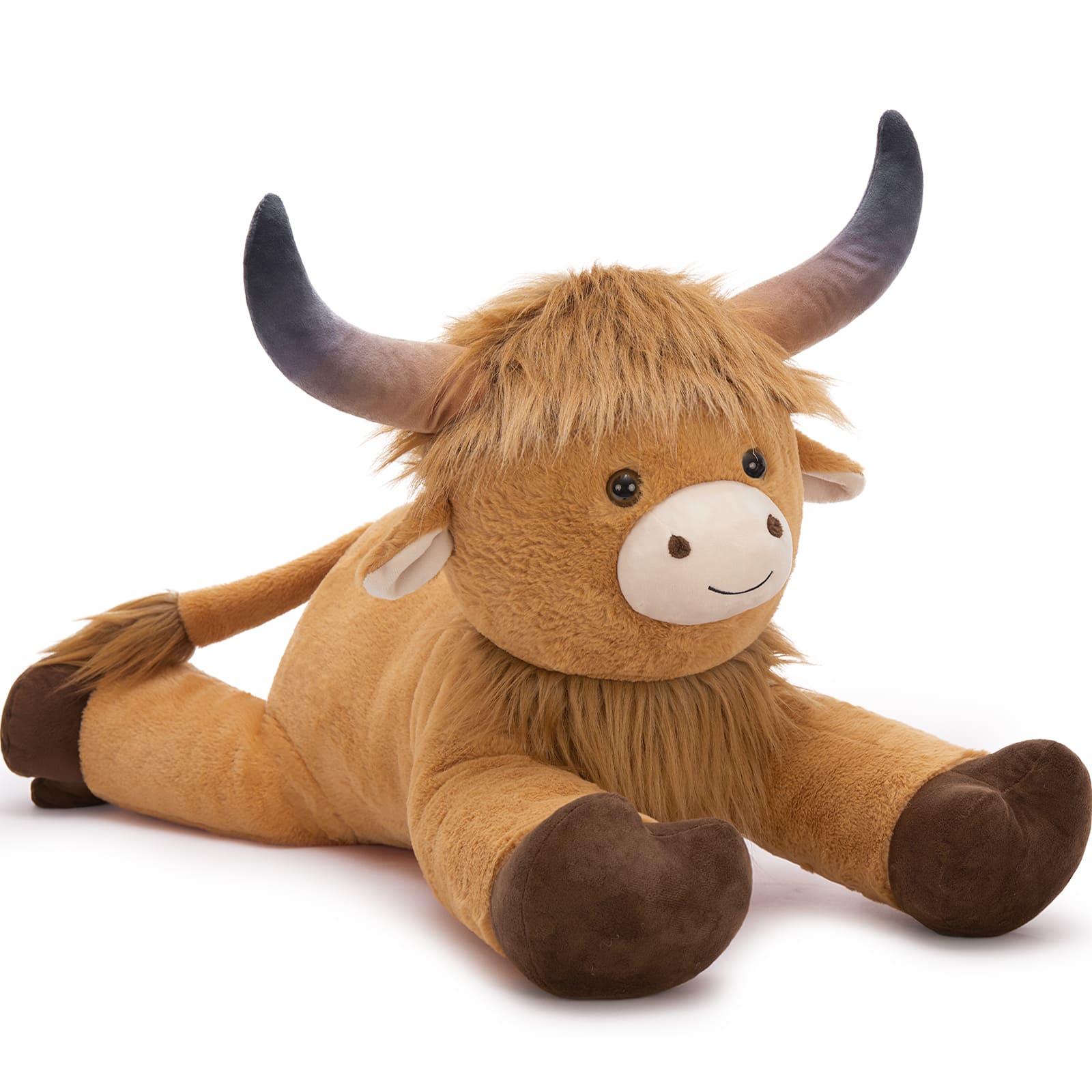 Big Highland Cow Stuffed Animals, Brown, 32 inches