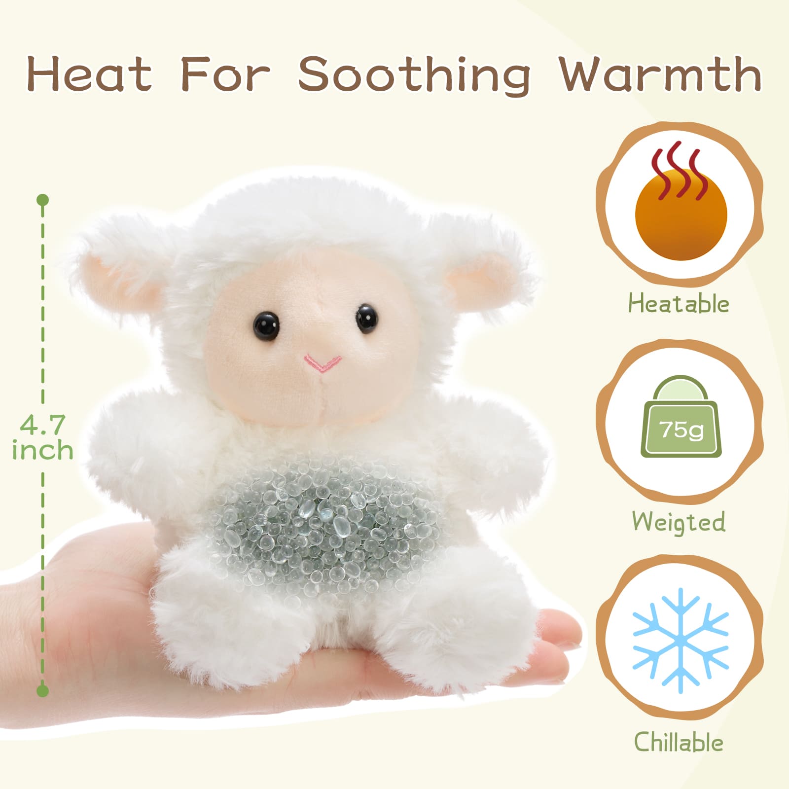 6 Pcs Farm Weighted Stuffed Animals, 4.7 Inches