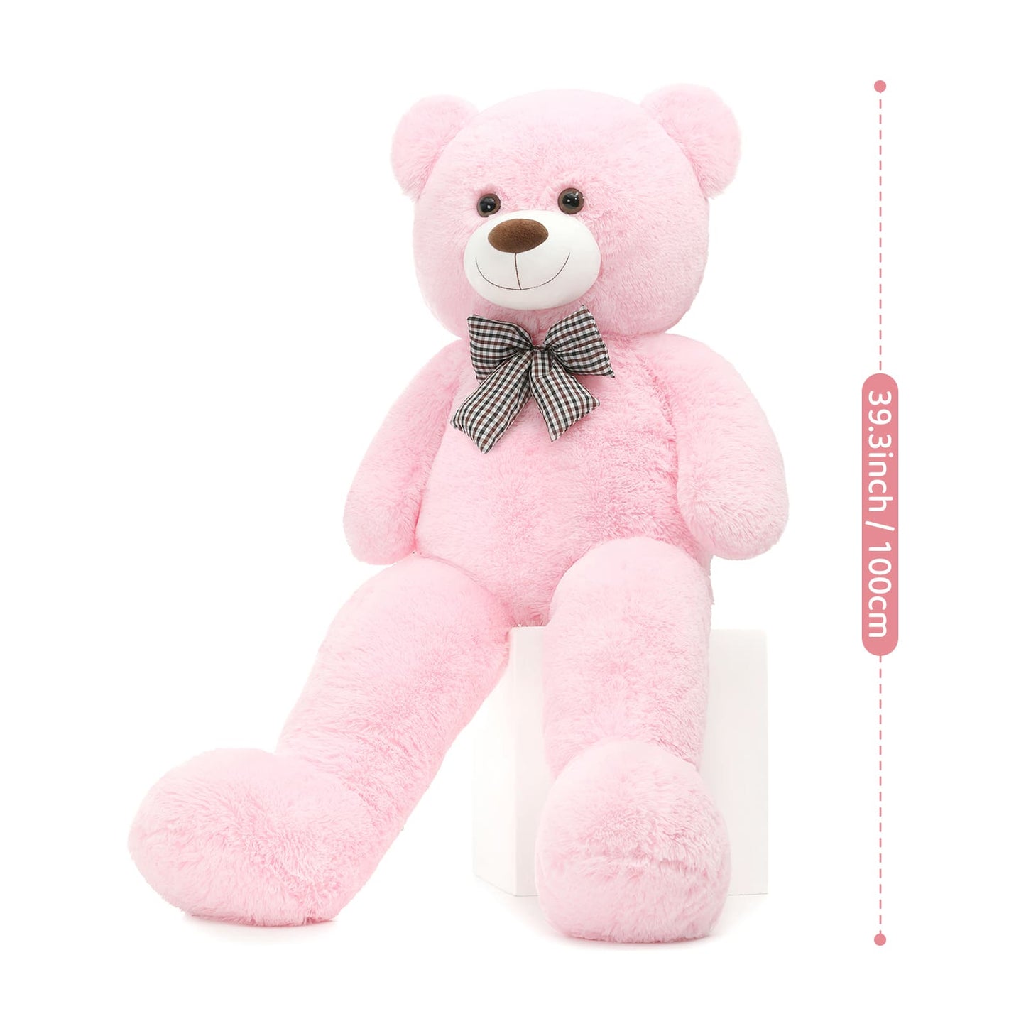 Ours en peluche géant, jouet en peluche, rose, 39/47/55 pouces