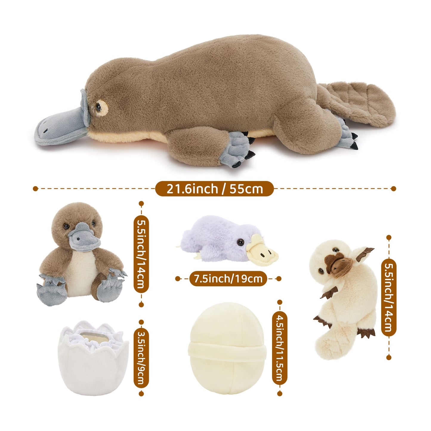 Platypus Plush Toys Duckbill Stuffed Animals, 21.65 Inches