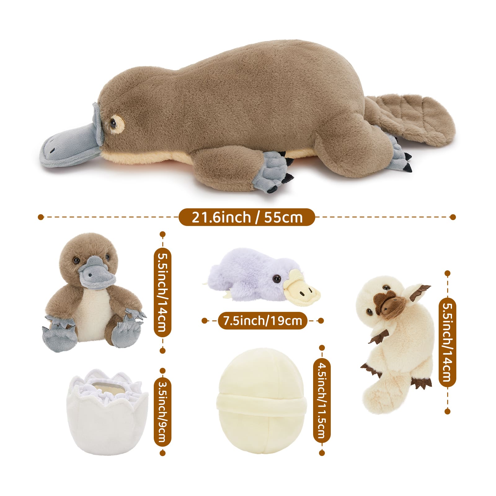 Platypus Plush Toys Duckbill Stuffed Animals, 21.65 Inches
