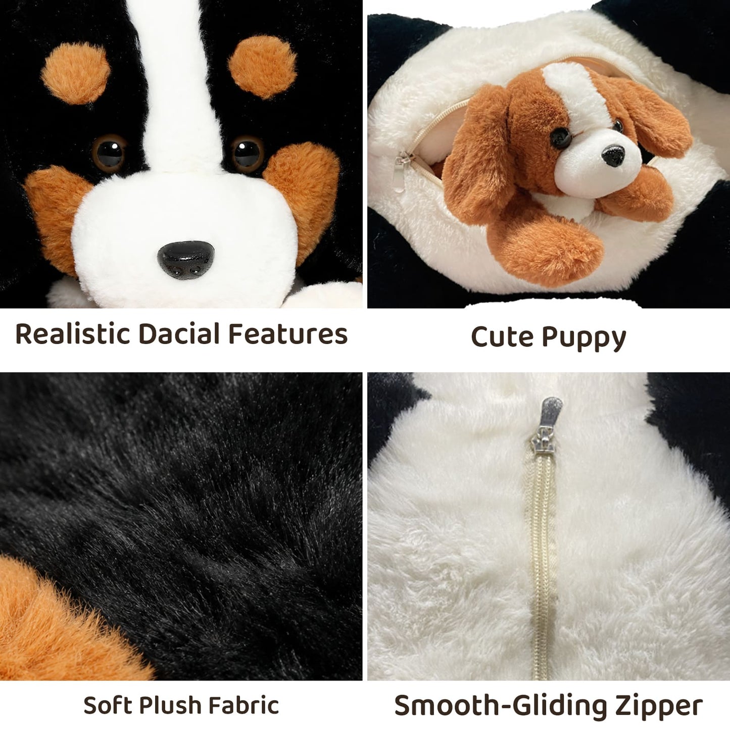 Bernese Mountain Dog Plush Toy Set, 24 Inches