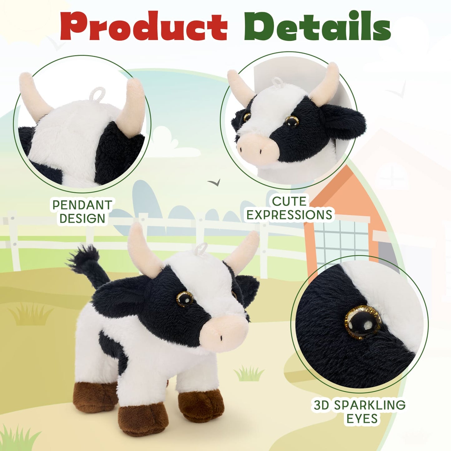 farm animal plush gift set with carrier box and adoption theme soft stuffed toys for kids birthday gifts holiday presents party favors