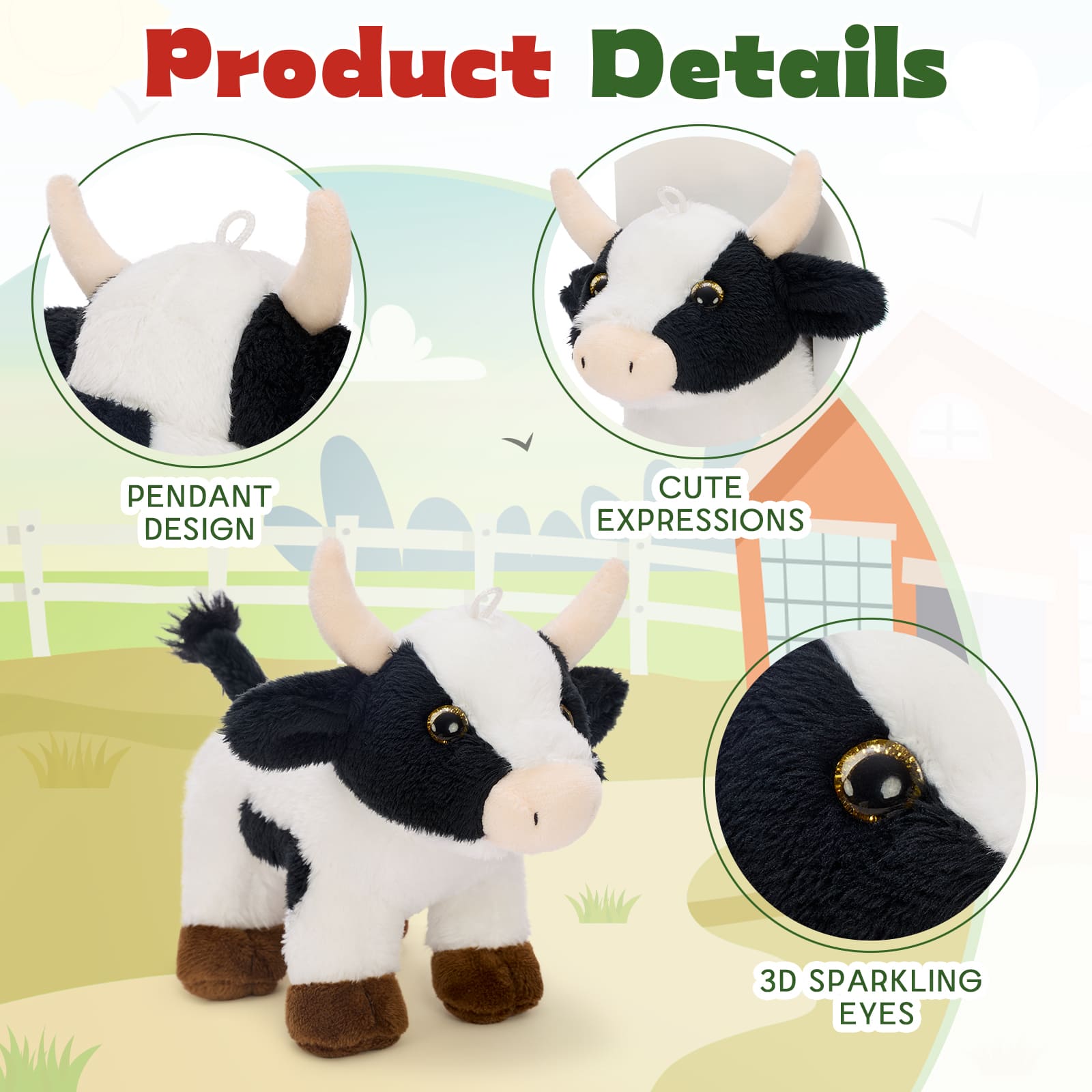 Farm Animal Plush Gift Set with Carrier & Adoption Certificate