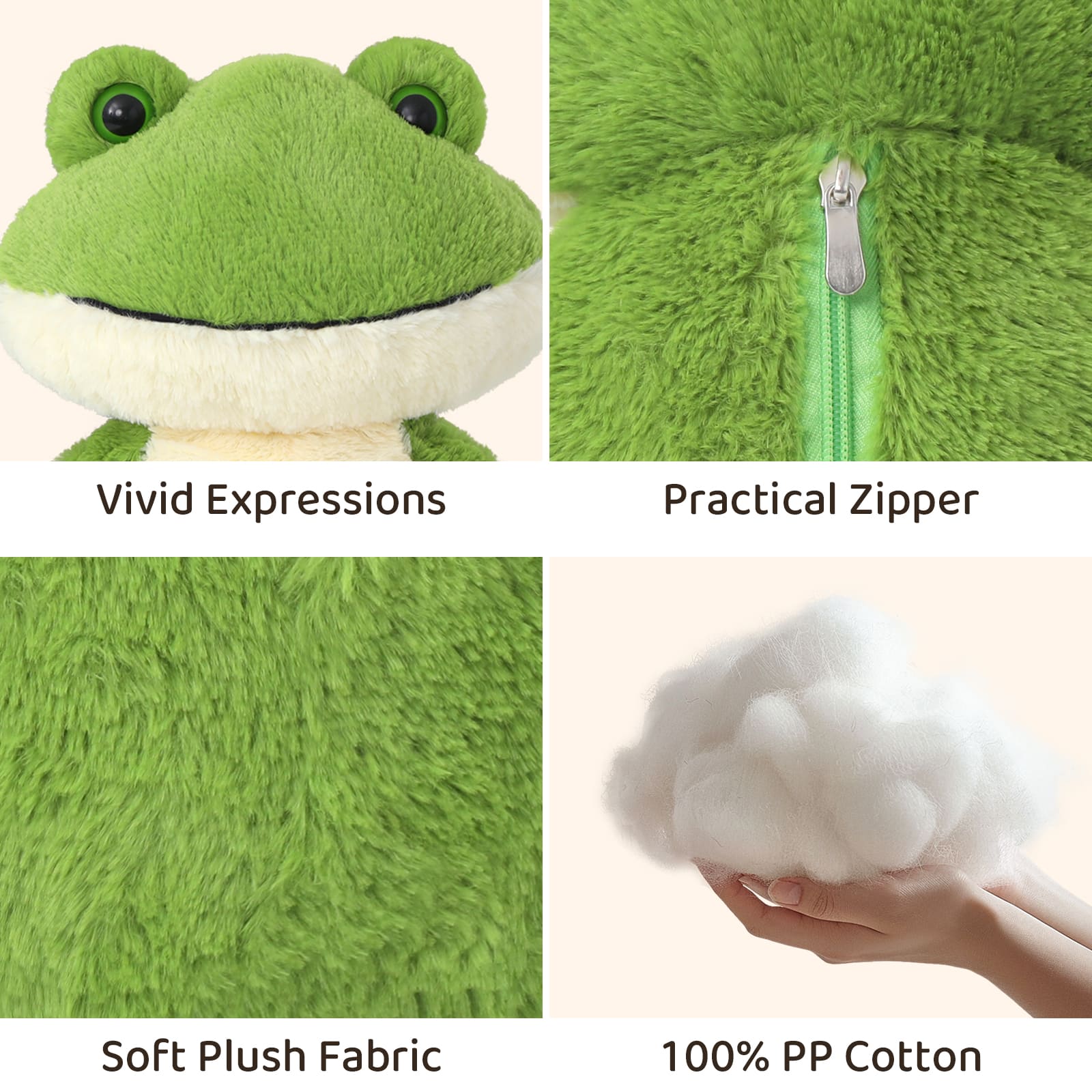 Frosch-Stofftier, grün, 24 Zoll