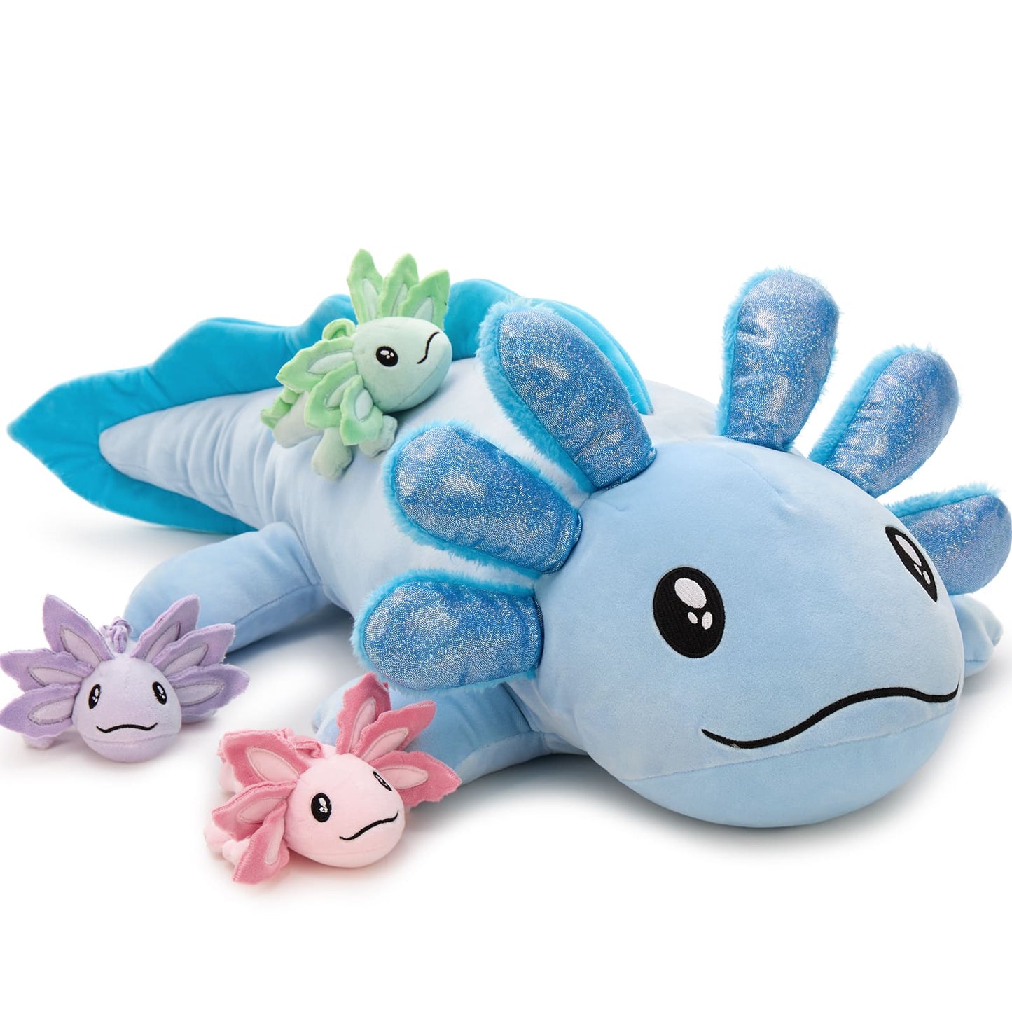 Axolotl Stuffed Animals with Babies Inside The Belly, 31.5 Inches