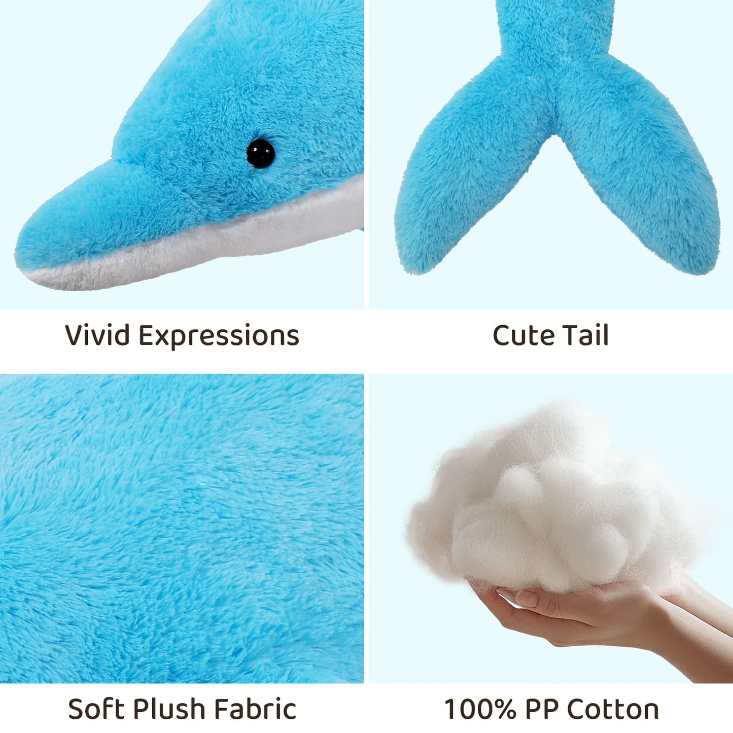 Delfin-Kuscheltiere, Blau, 55"