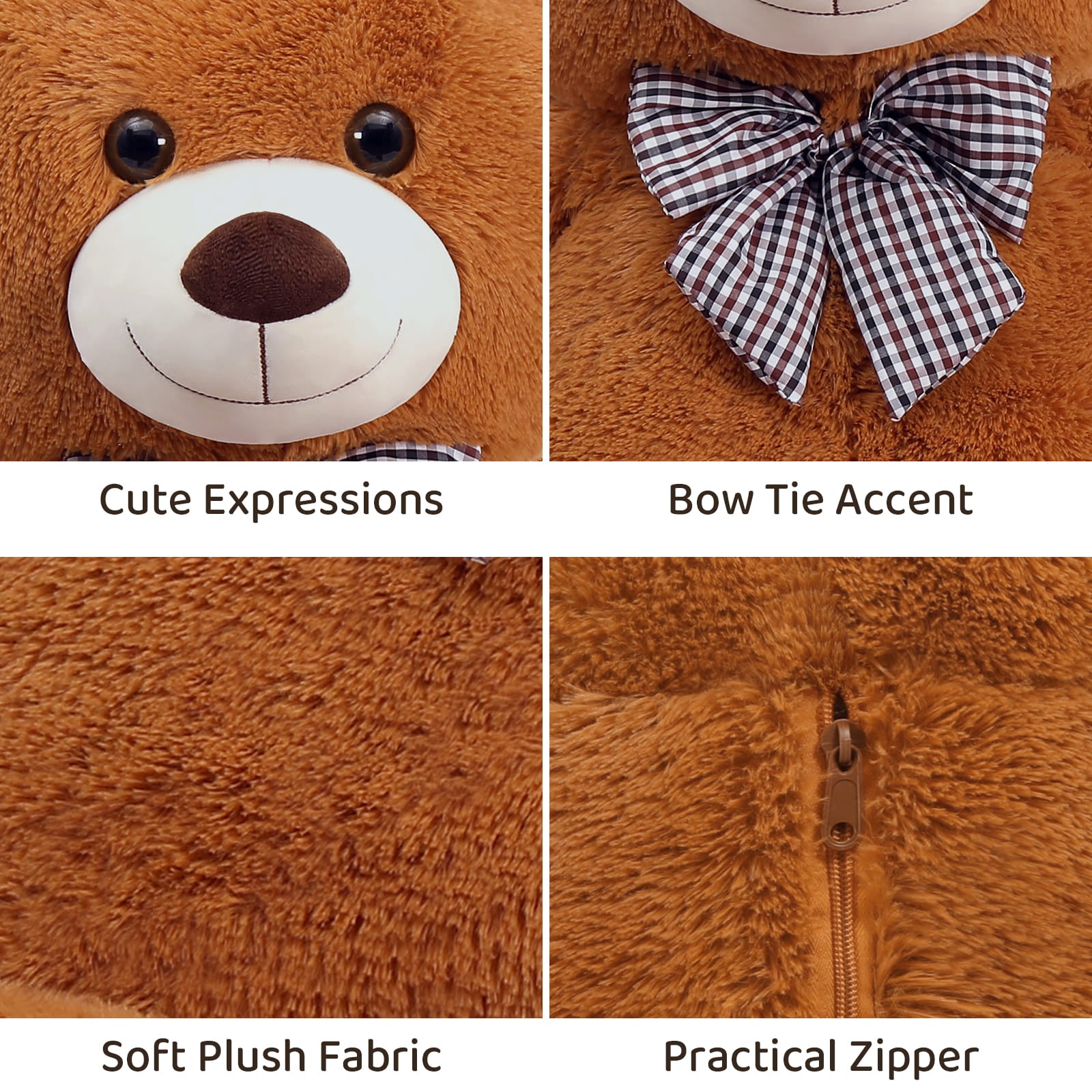 Ours en peluche géant, marron foncé, 47/55 pouces
