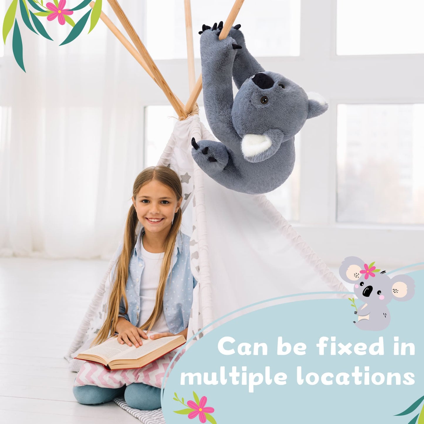 25.6 Inches Koala Stuffed Animals - Funny Koala Plush Toys - Australia Travelling Souvenirs - Christmas/Birthday Gift Ideas