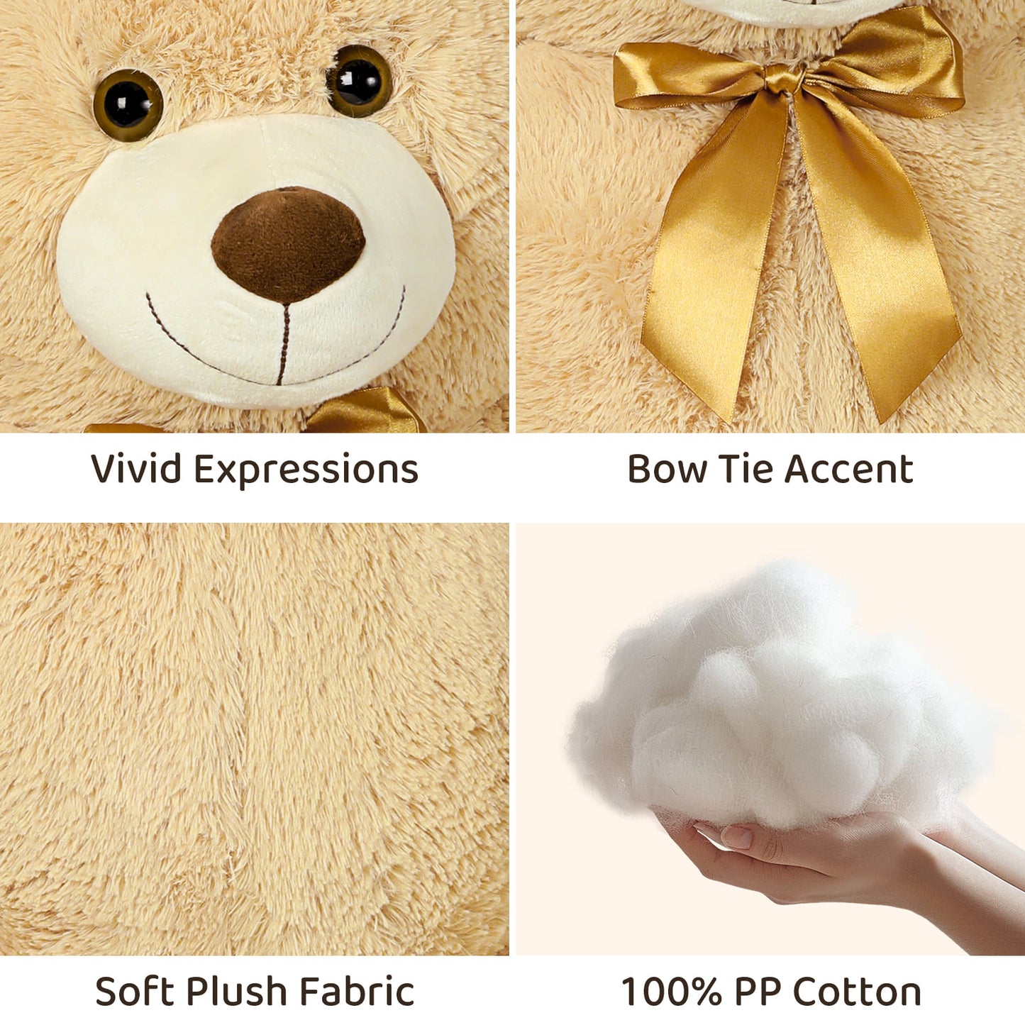 Ours en peluche géant, marron clair, 39/51 pouces
