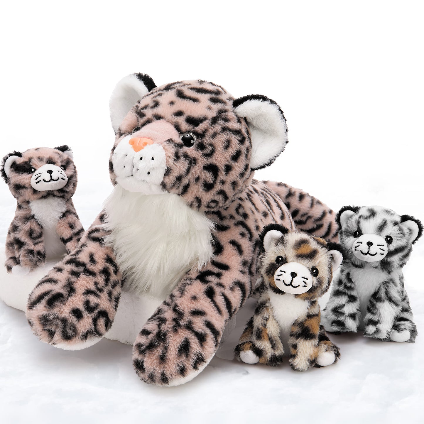 Jungle Leopard Stuffed Animals - Cheetah Plush Toys - 4 Pcs Leopard Stuffed Animals - Realistic Cheetah Plush Dolls - Jungle/Safari/Forest Cute Cartoon Plush Pillows for Kids - Christmas/Birthday Gift for Kids