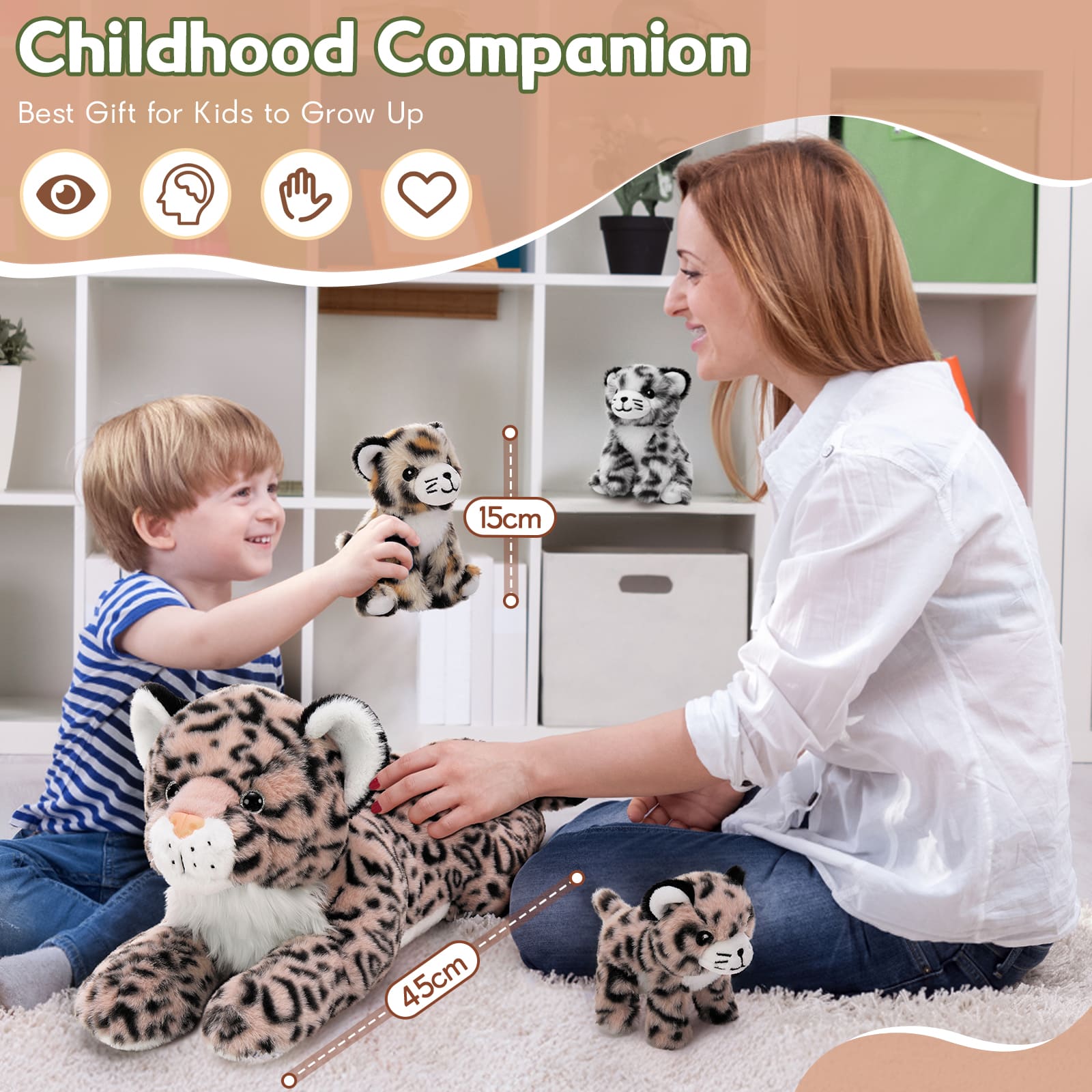 Leopard Stuffed Animal Set, 18 Inches