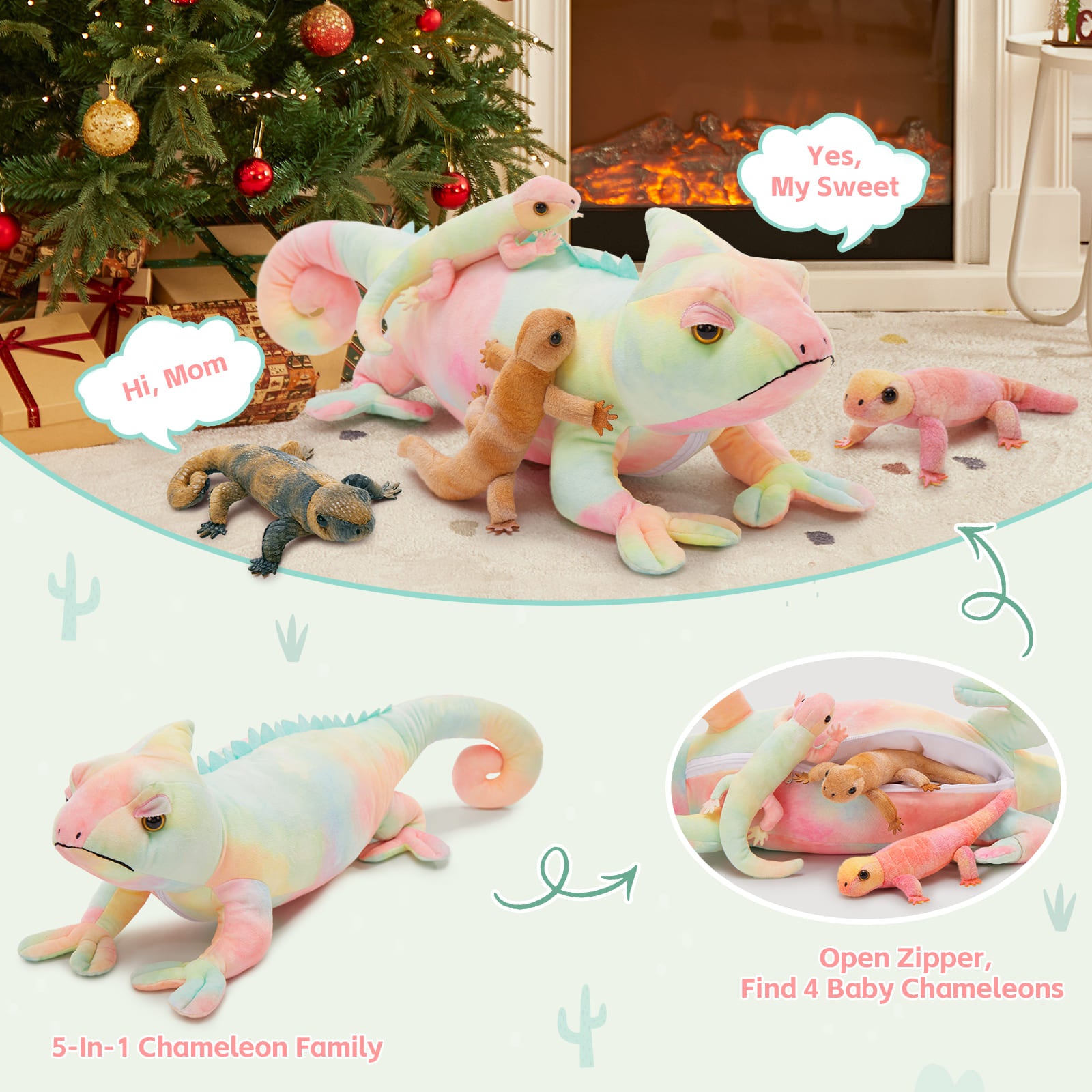 Realistic Lizard Stuffed Animals Reptile Plush Toys, 26.8 Inches