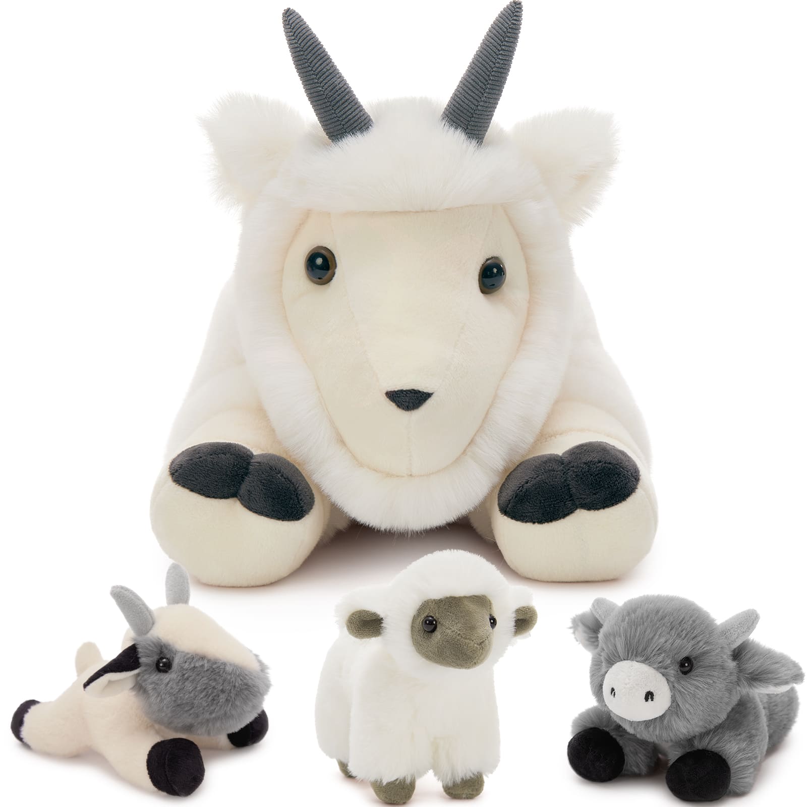 Goat Stuffed Animals Farm Plush Toys, Beige, 17.72 Inches