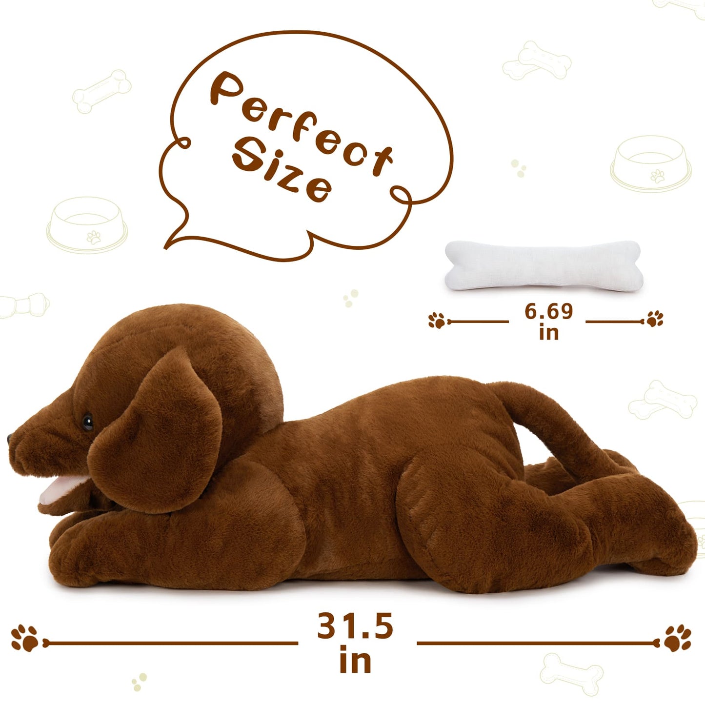 Lifelike Labrador with a Bone Plush Toy - Dog Stuffed Animals - Creative Birthday Christmas Gift Ideas - Cushion/Sofa Pillows Home Decor - Free Shipping
