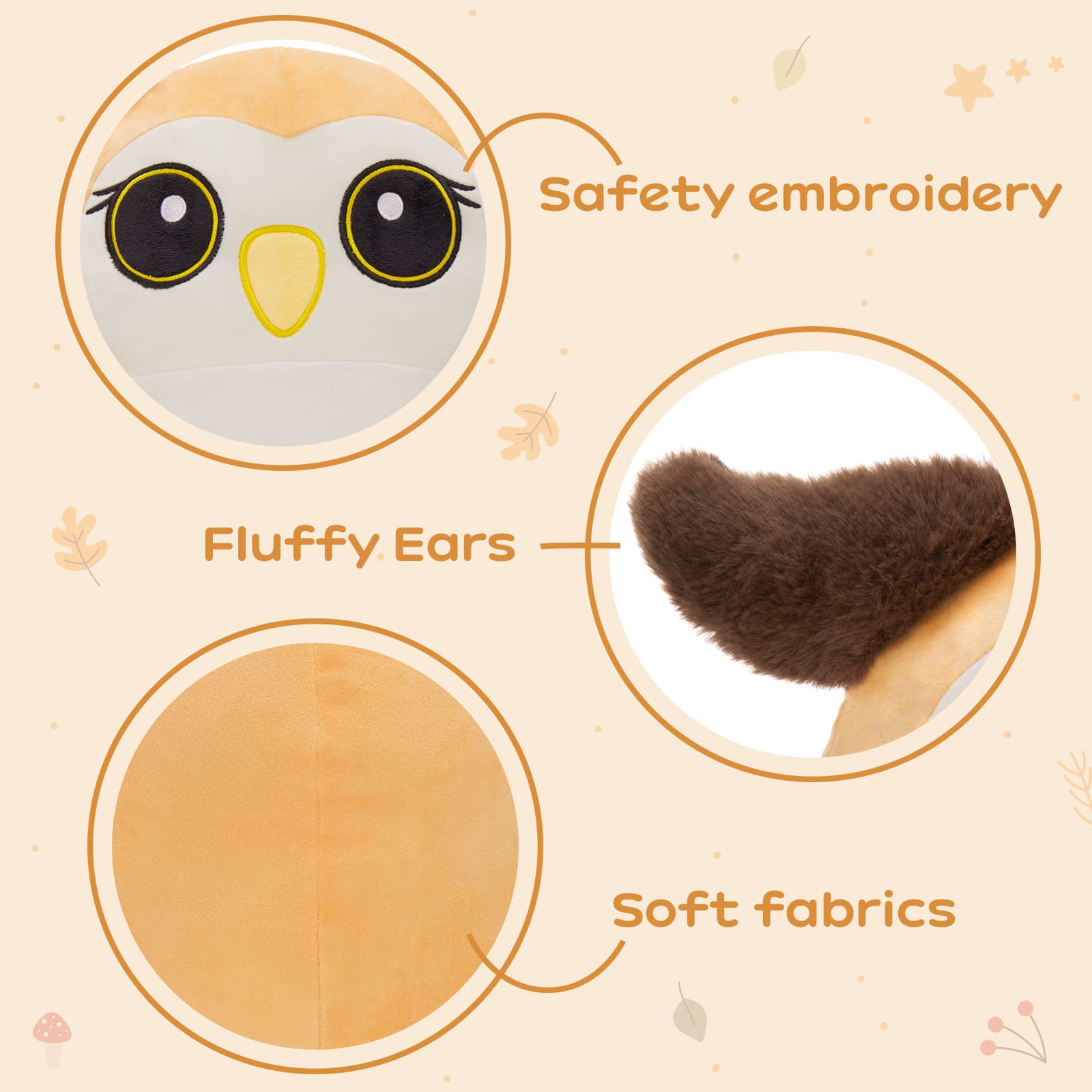 Owl Stuffed Animals Nighthawk Plush Toys, 15.75 Inches