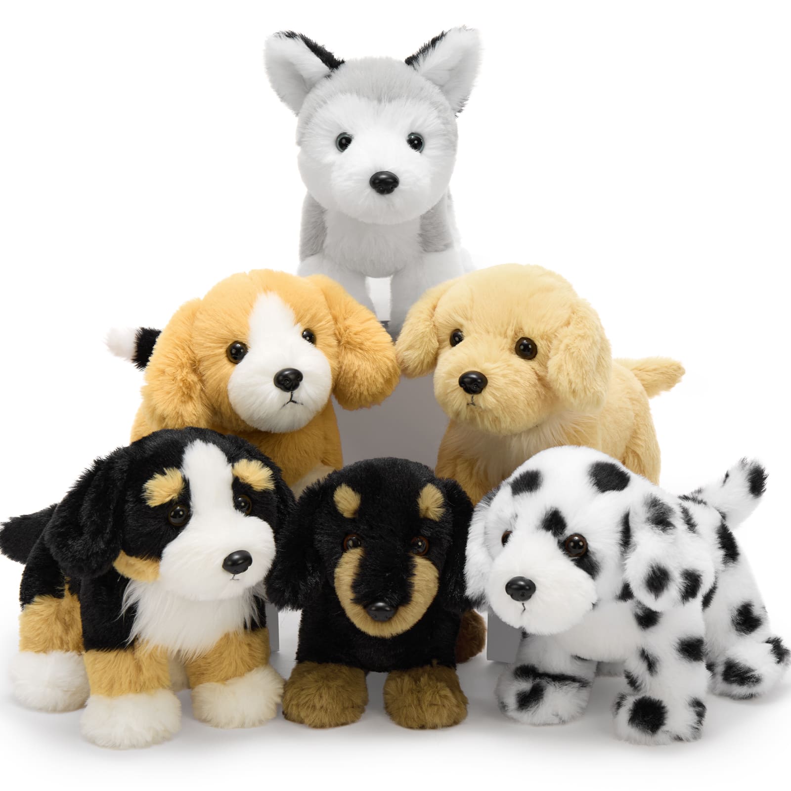 6 Pcs Dog Stuffed Animals Puppy Plush Toys, 10 Inches
