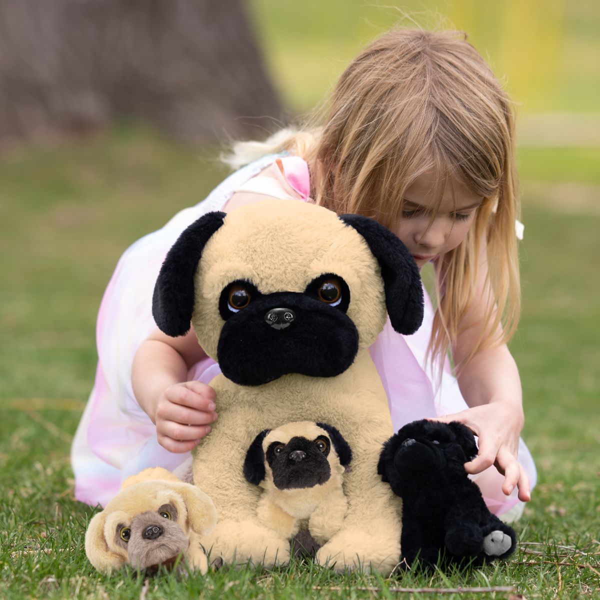 Realistic Pug Stuffed Animals Dog Plush Toys, 13.78 Inches