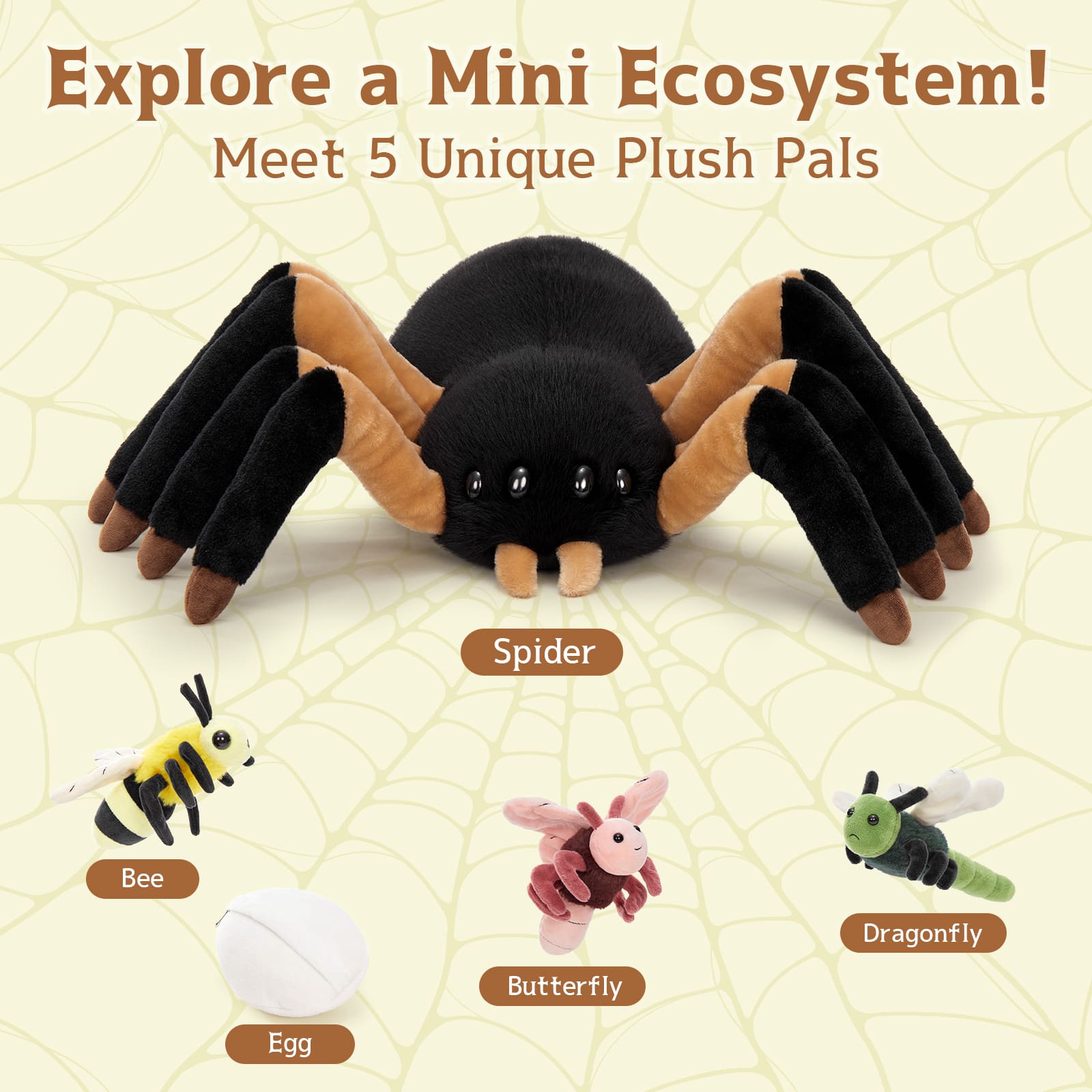 Spider Stuffed Animals Insect Plush Toys, 16 Inches
