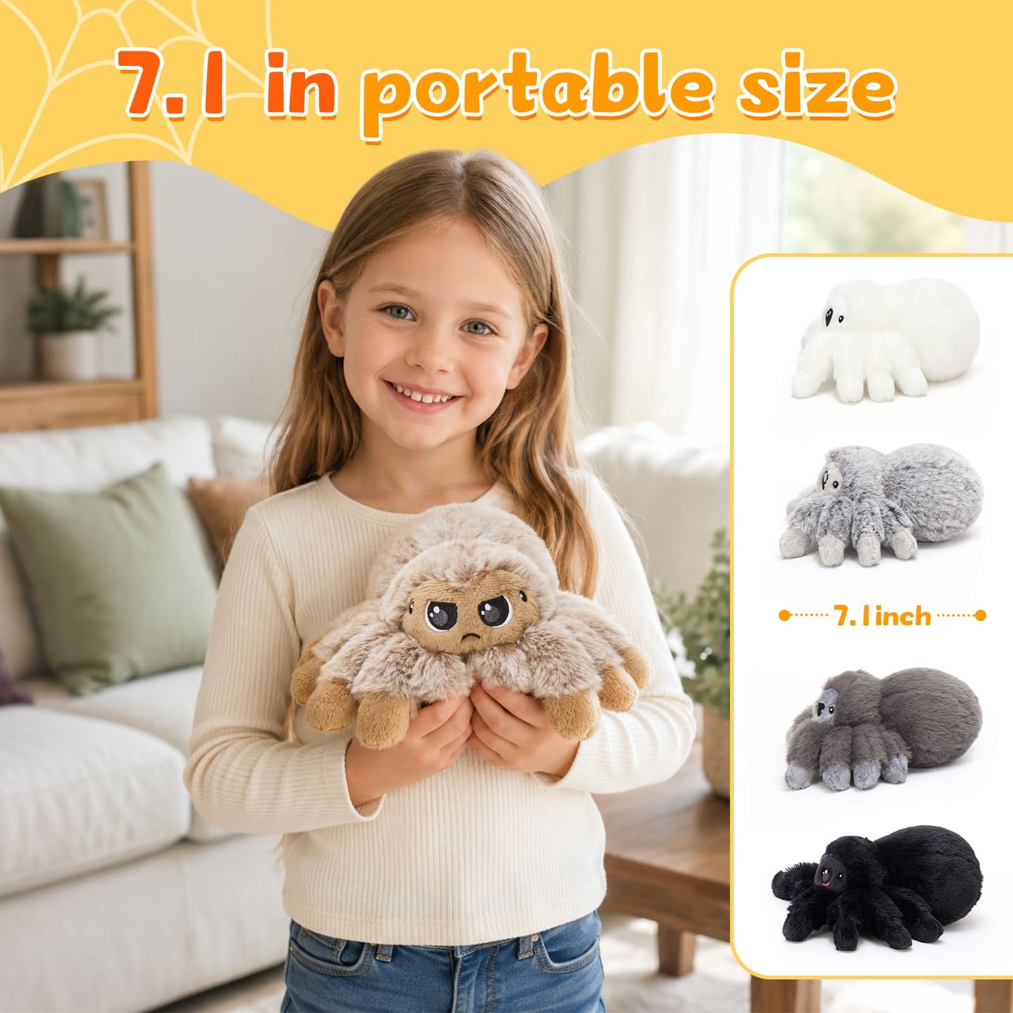 5 Pcs Spider Plush Toy Bundle 7 Inch Spider Stuffed Animals