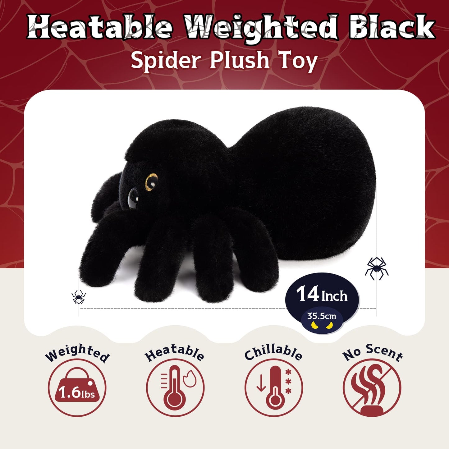 Lifelike Stuffed Spider Toys - Realistic Plush Spider Toys - 14 Inches Weighted Plush Pillows - Halloween Decorations - Halloween Party Favors - Cheap Plushies