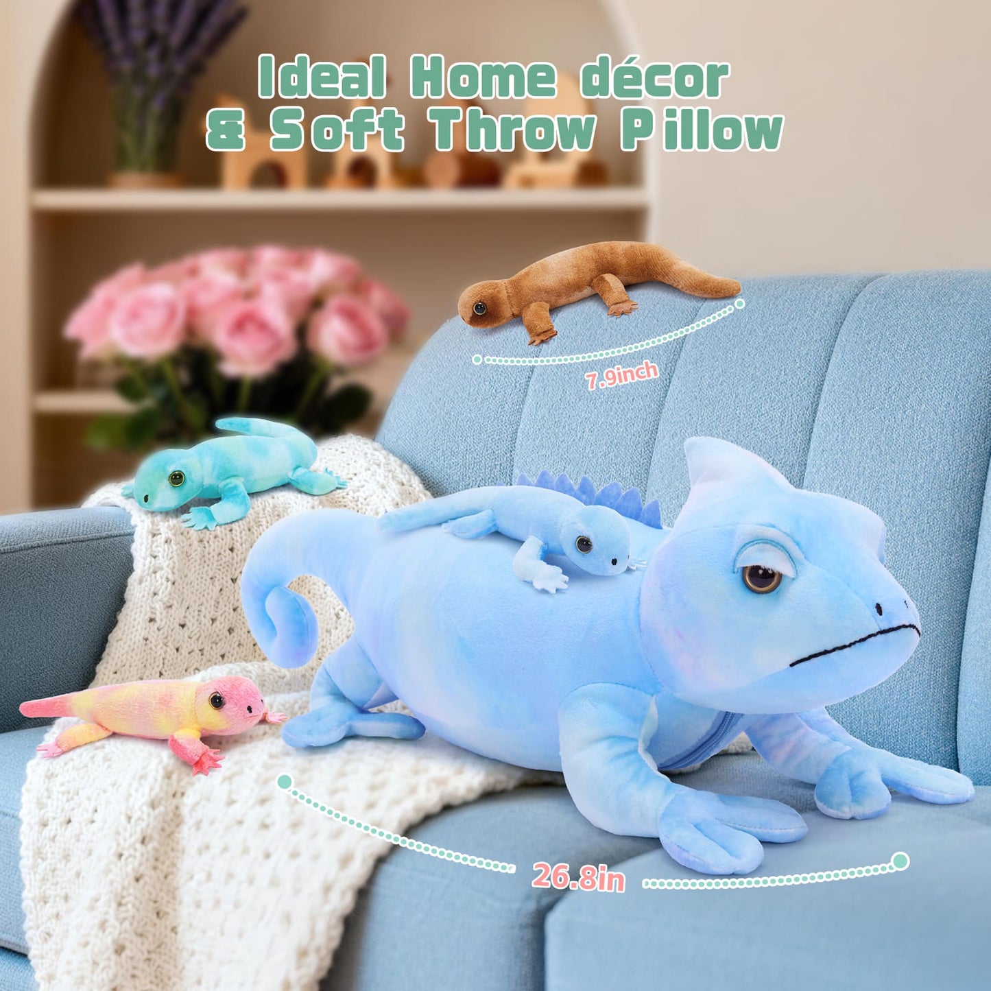 Realistic Lizard Stuffed Animals Reptile Plush Toys, 26.8 Inches