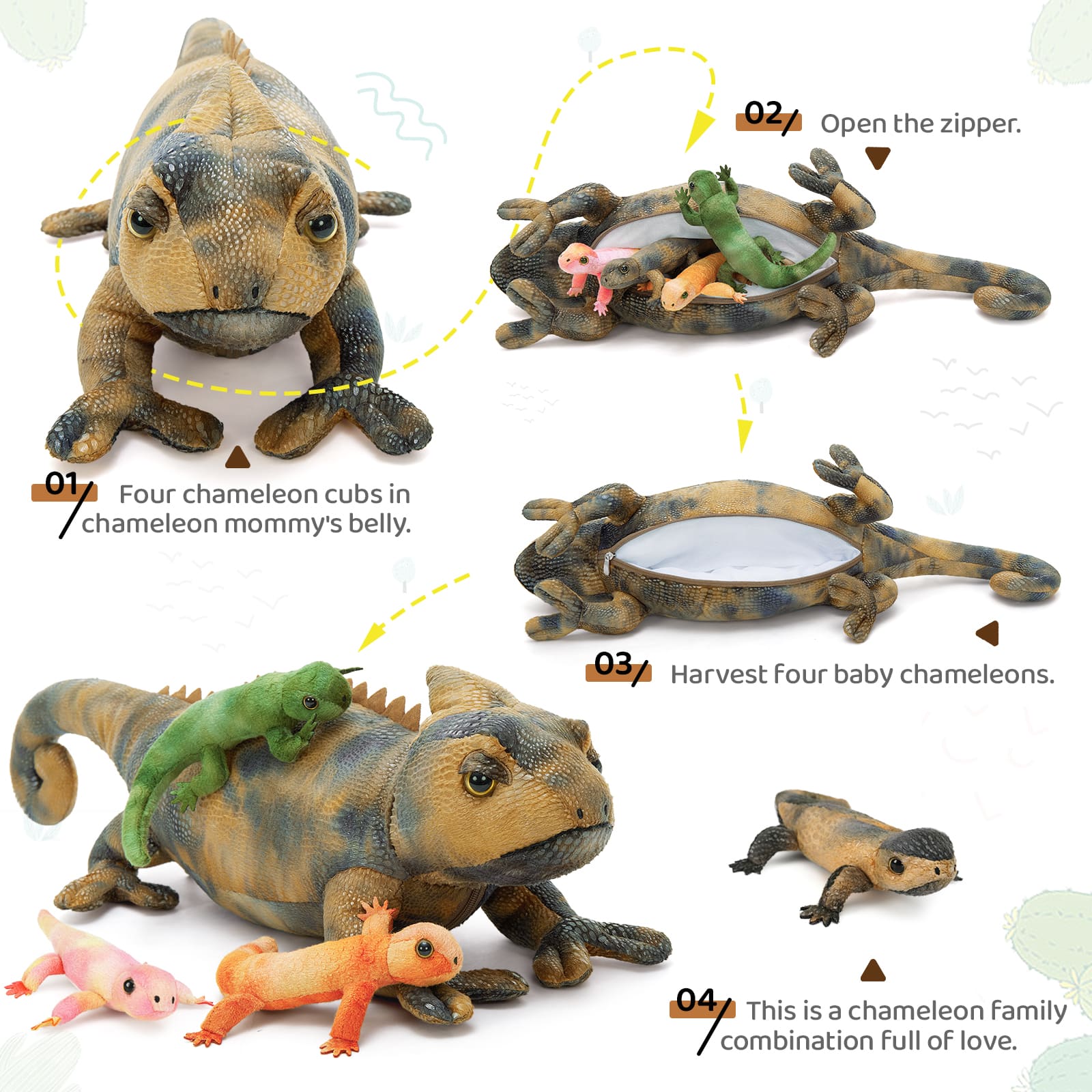Realistic Lizard Stuffed Animals Reptile Plush Toys, 26.8 Inches