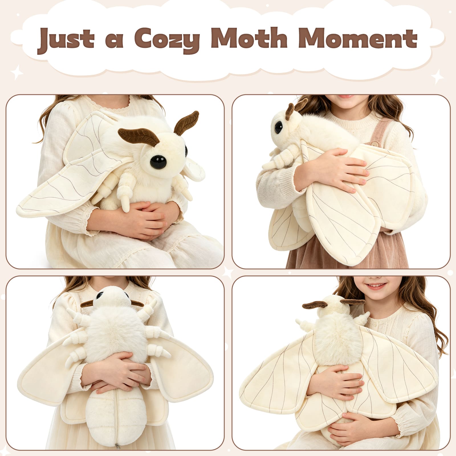 Giant Luna Moth Plush Toy Set with Removable Baby Moths