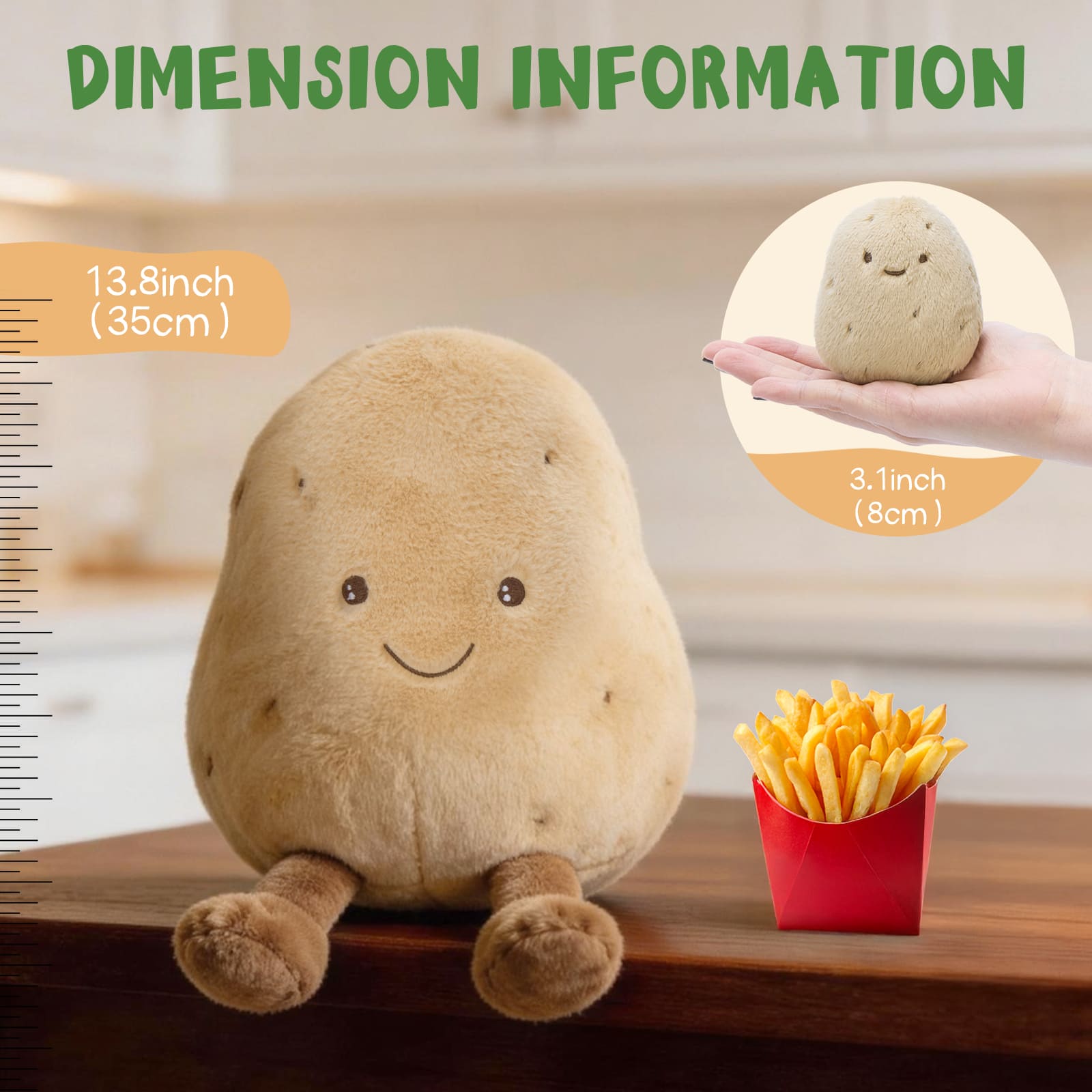 Kawaii Potato Family Stuffed Animal Pillow with Hidden Mini Plushies